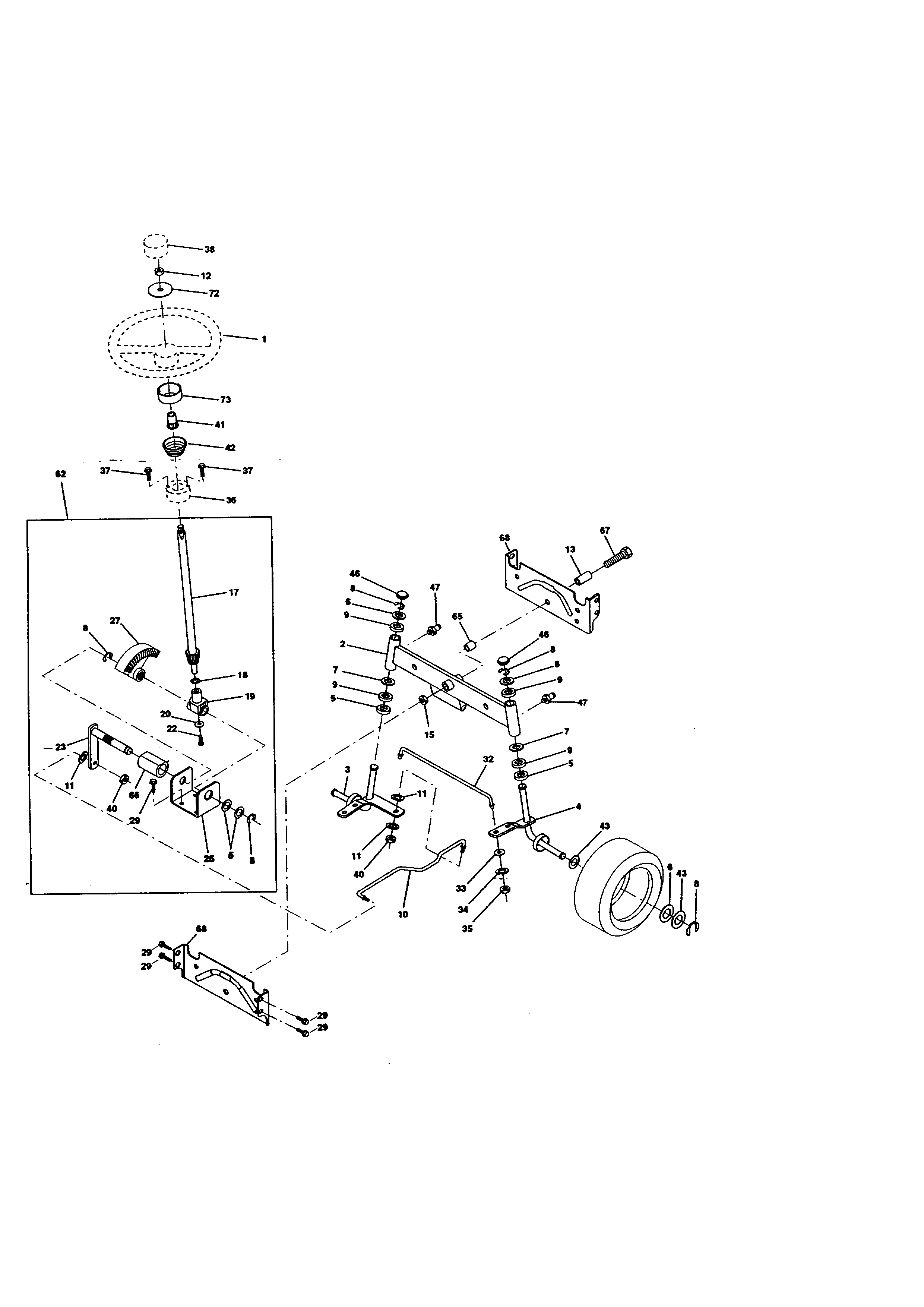 Craftsman 917272121 steering assembly diagram