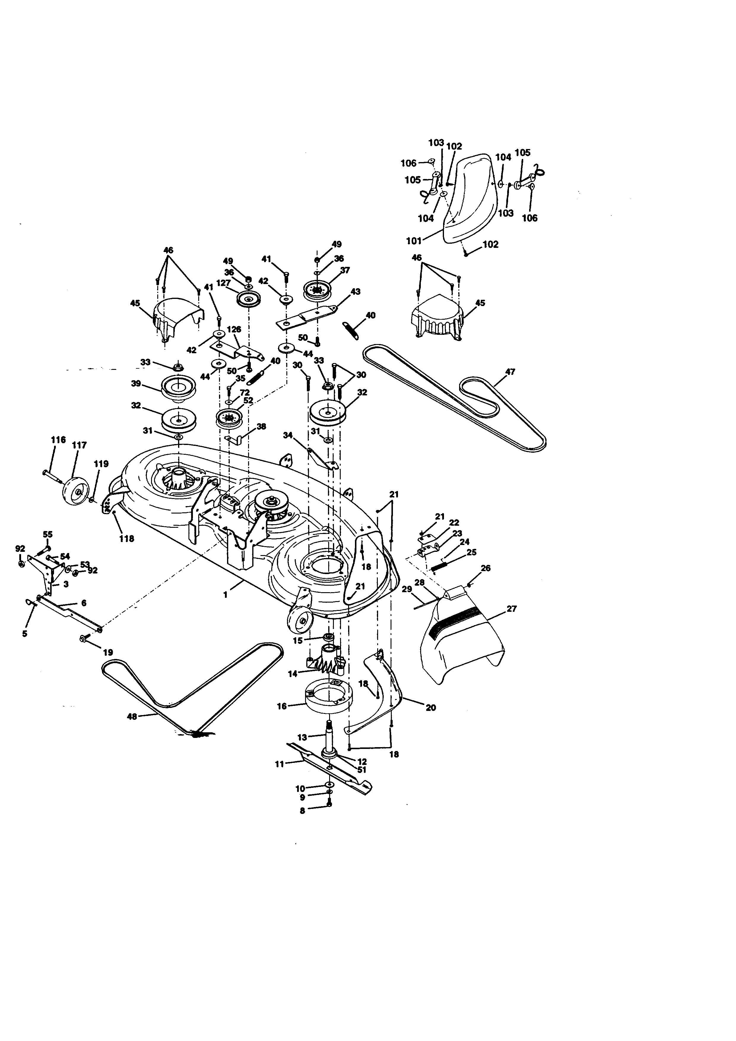 Craftsman 917272121 mower deck diagram