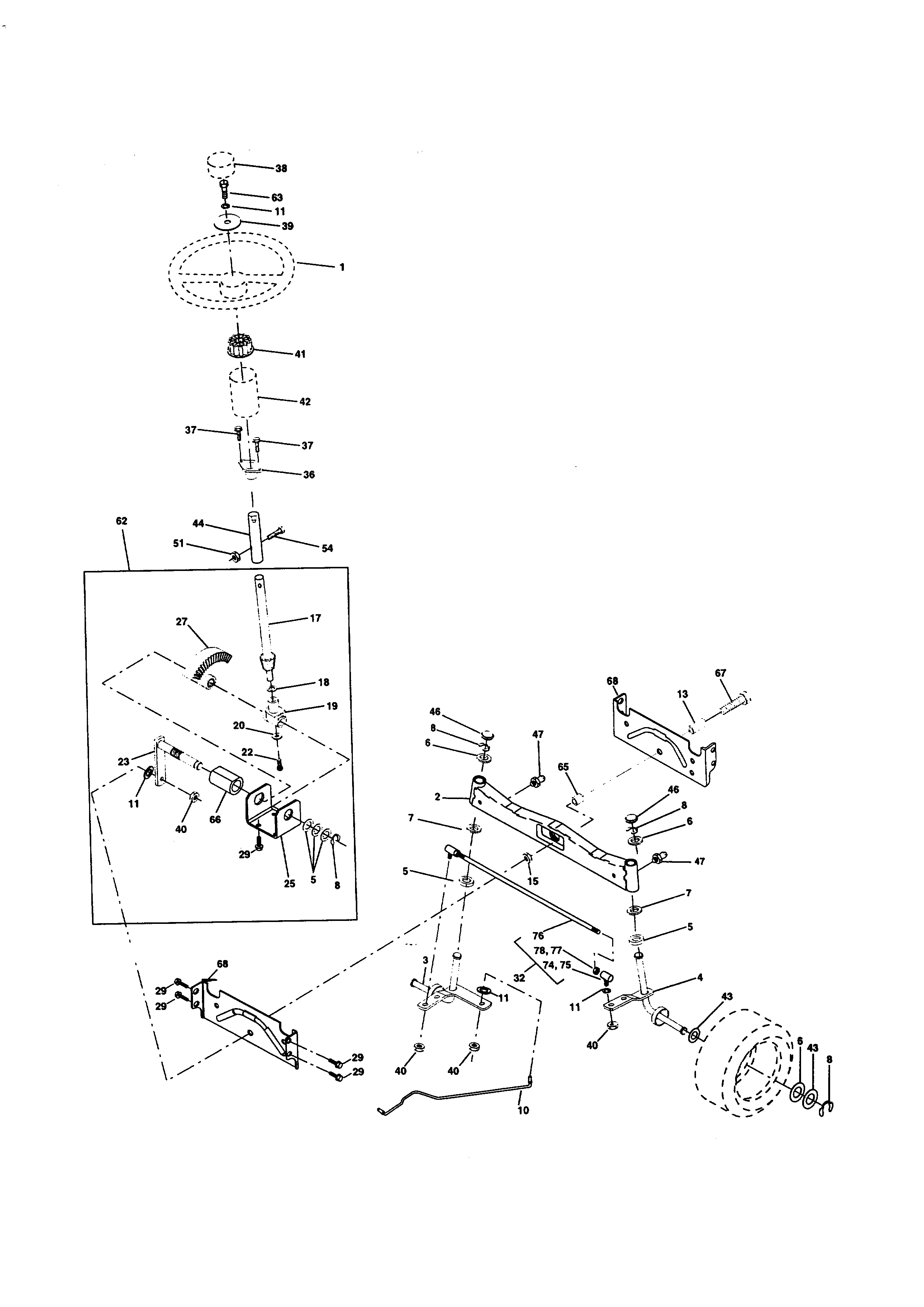 Western Auto AYP9187B89 steering assembly diagram