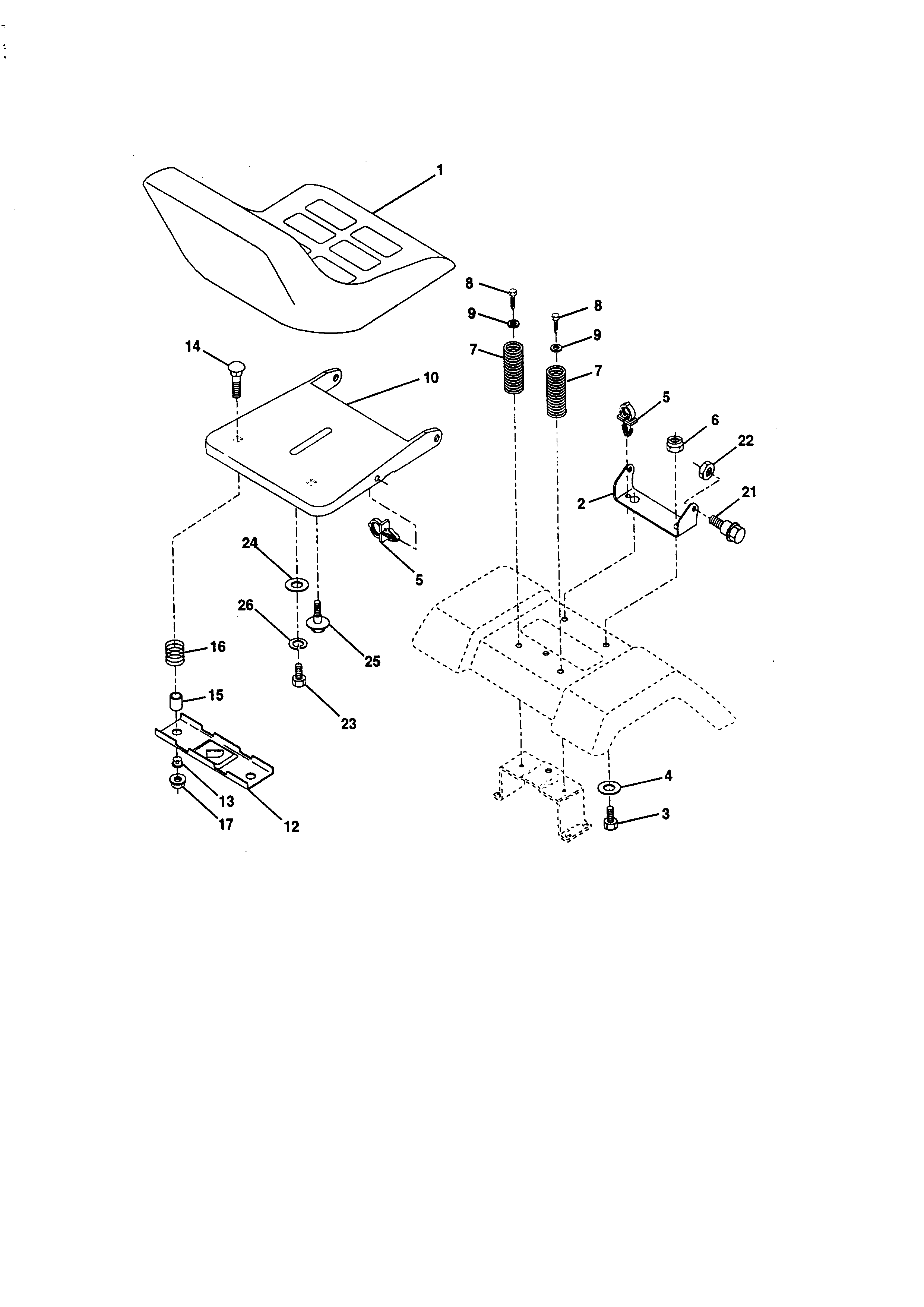 Western Auto AYP9187B89 seat assembly diagram