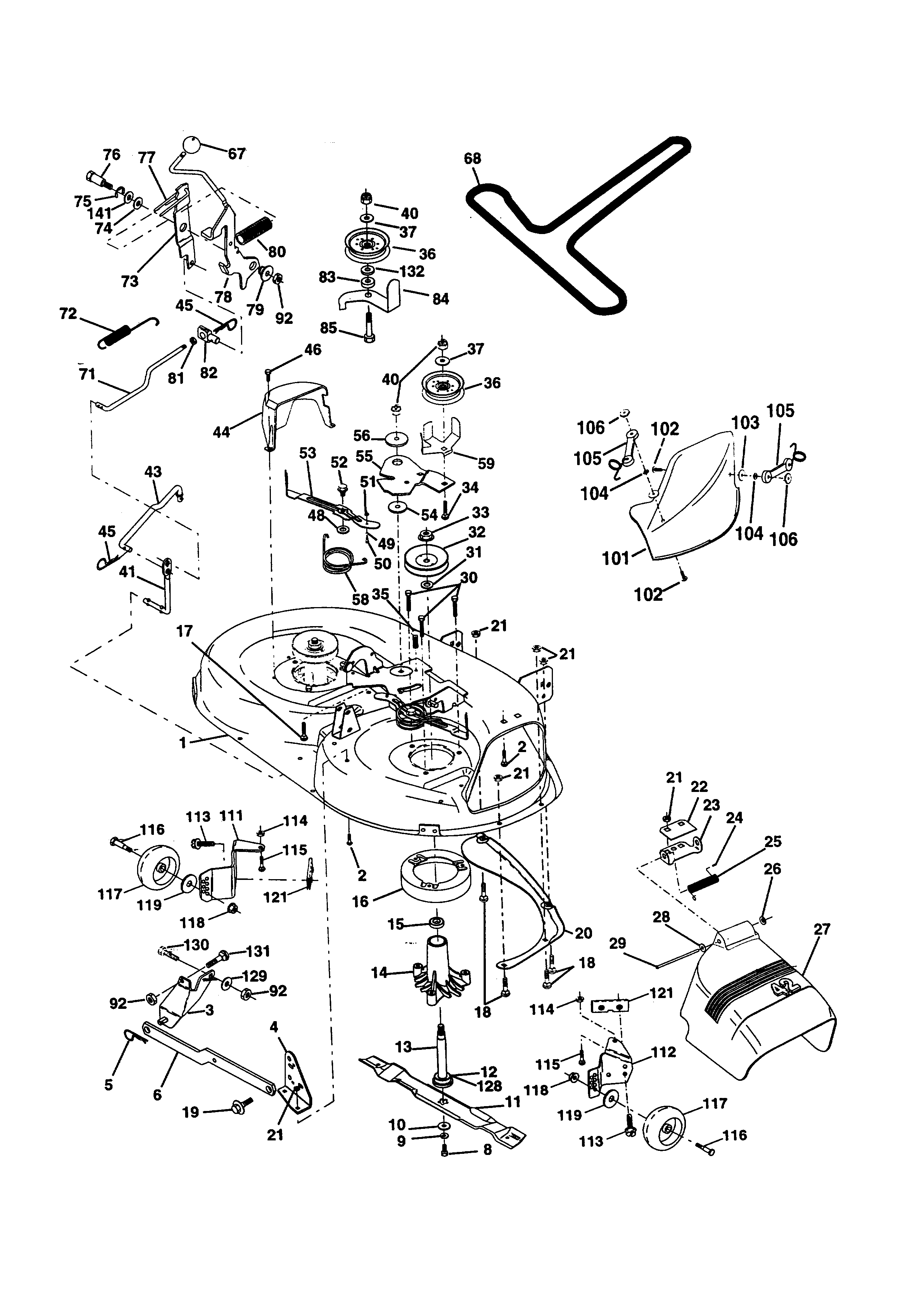 Western Auto AYP9187B89 mower deck diagram
