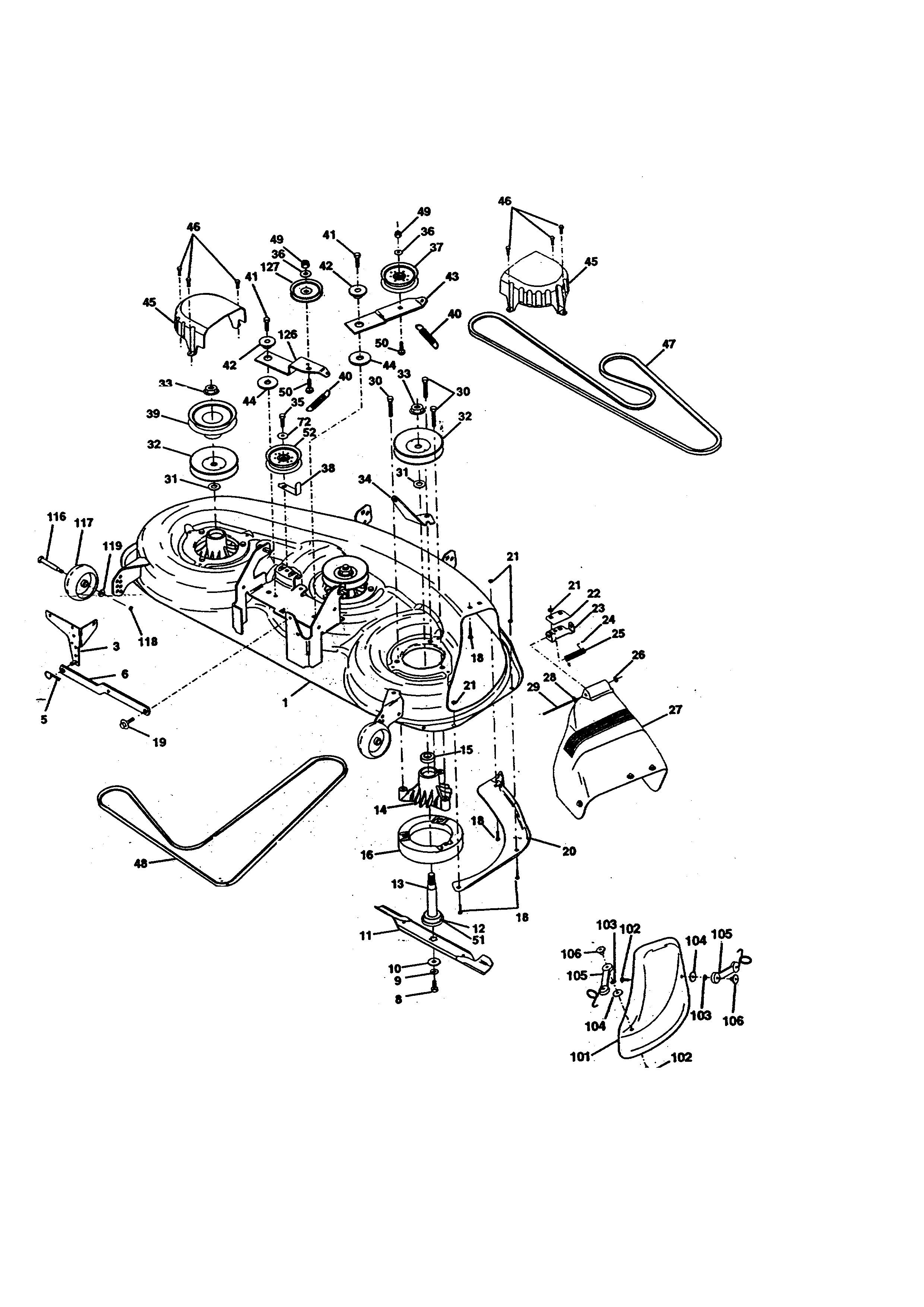 Craftsman 917273011 mower deck diagram