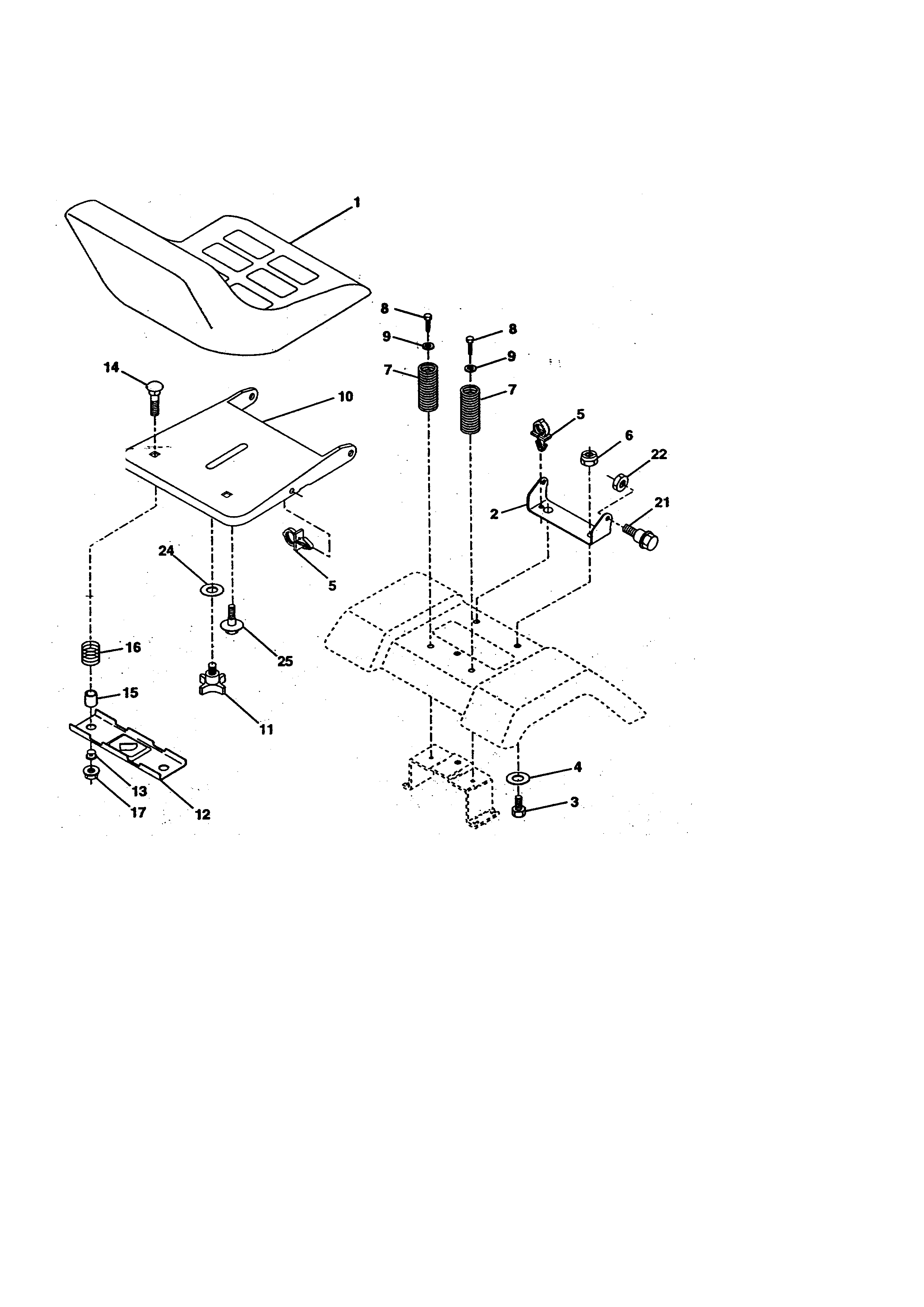 Craftsman 917270711 seat assembly diagram
