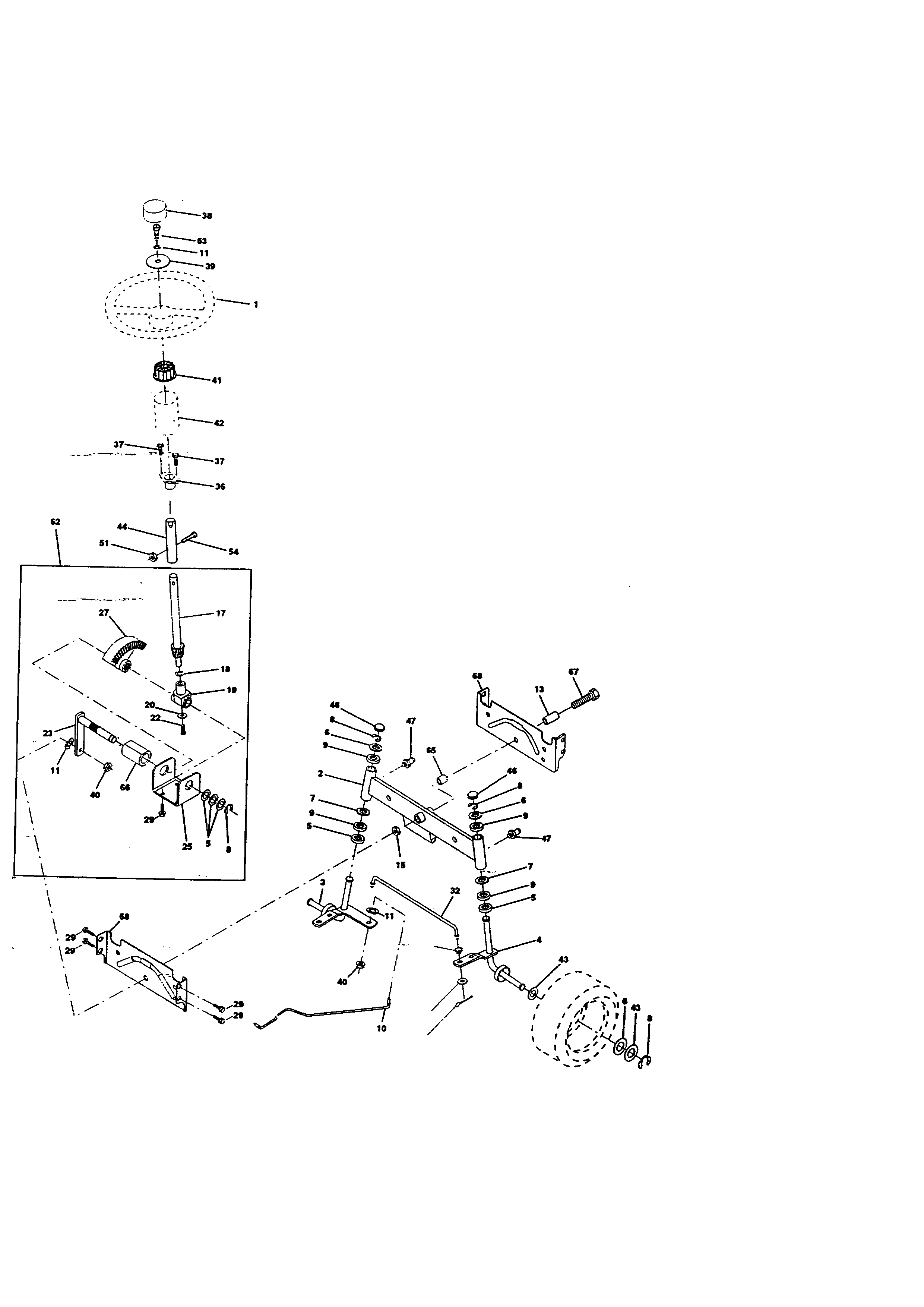 Craftsman 917271121 steering assembly diagram