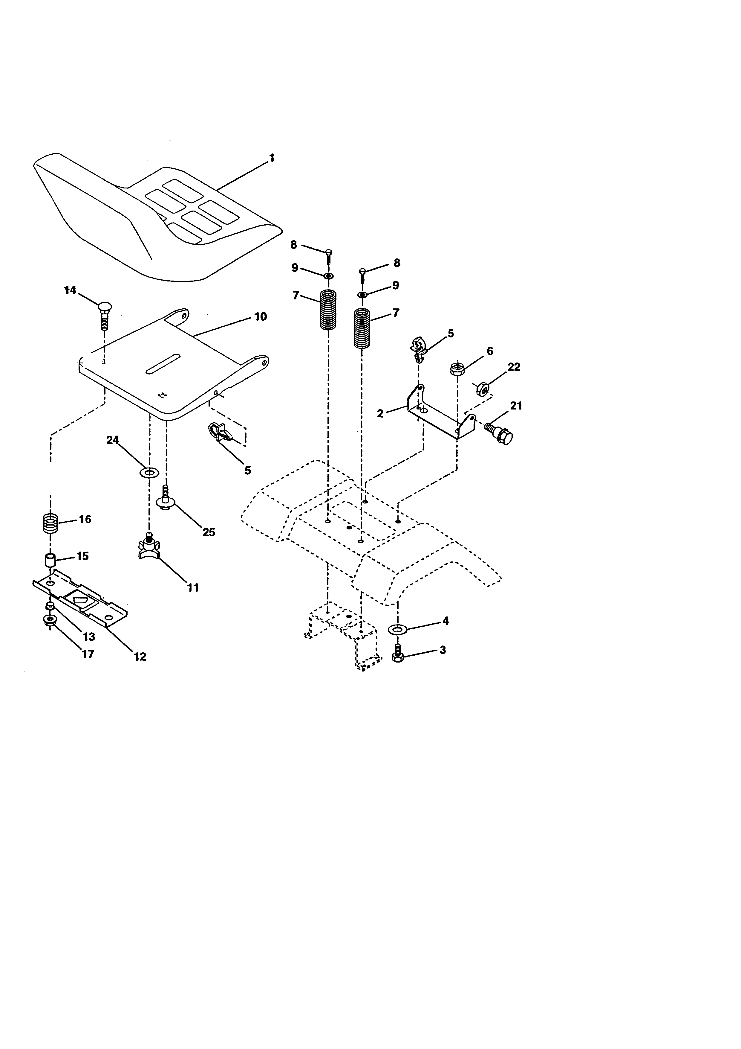Craftsman 917271121 seat assembly diagram