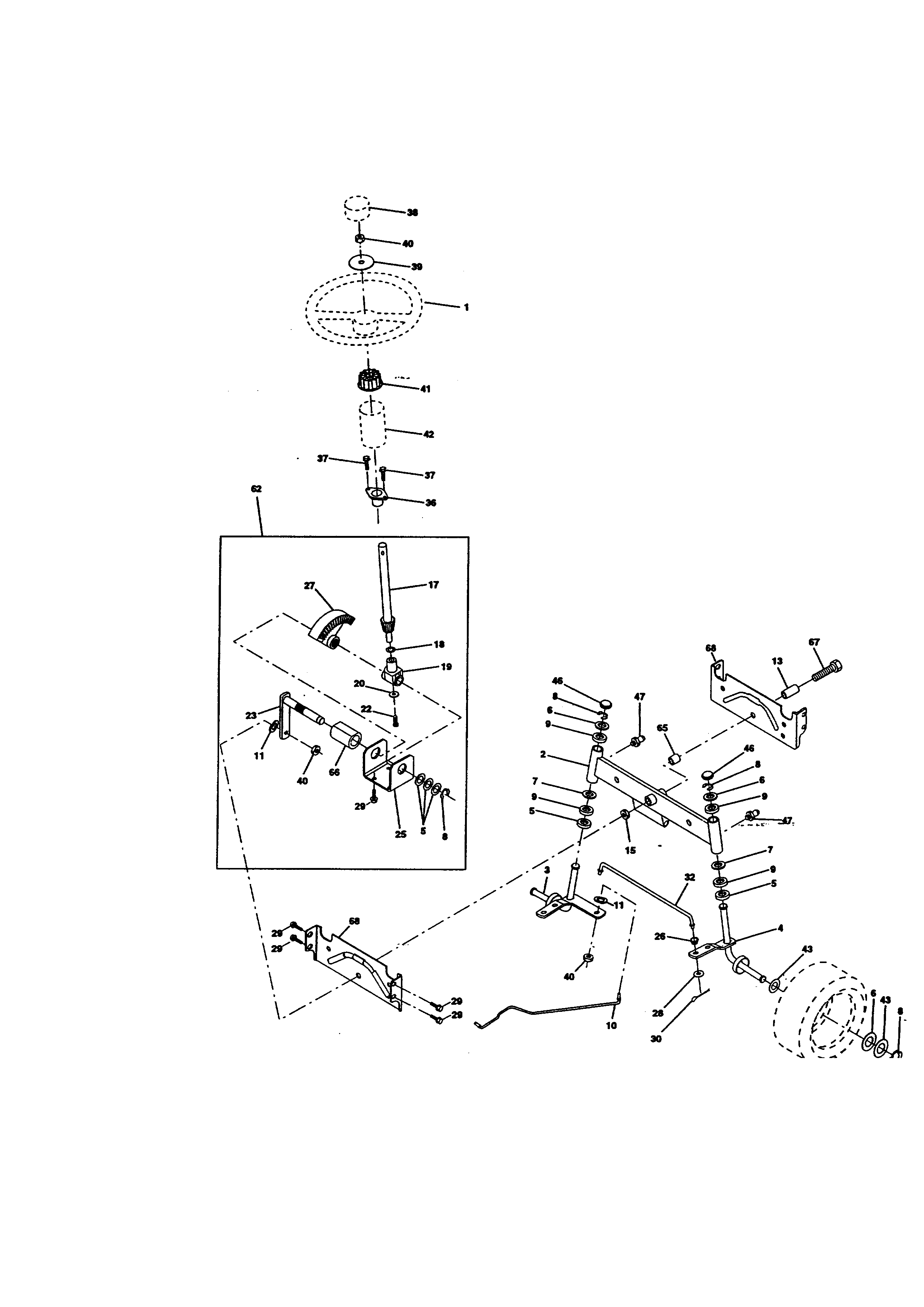 Craftsman 917270512 steering assembly diagram