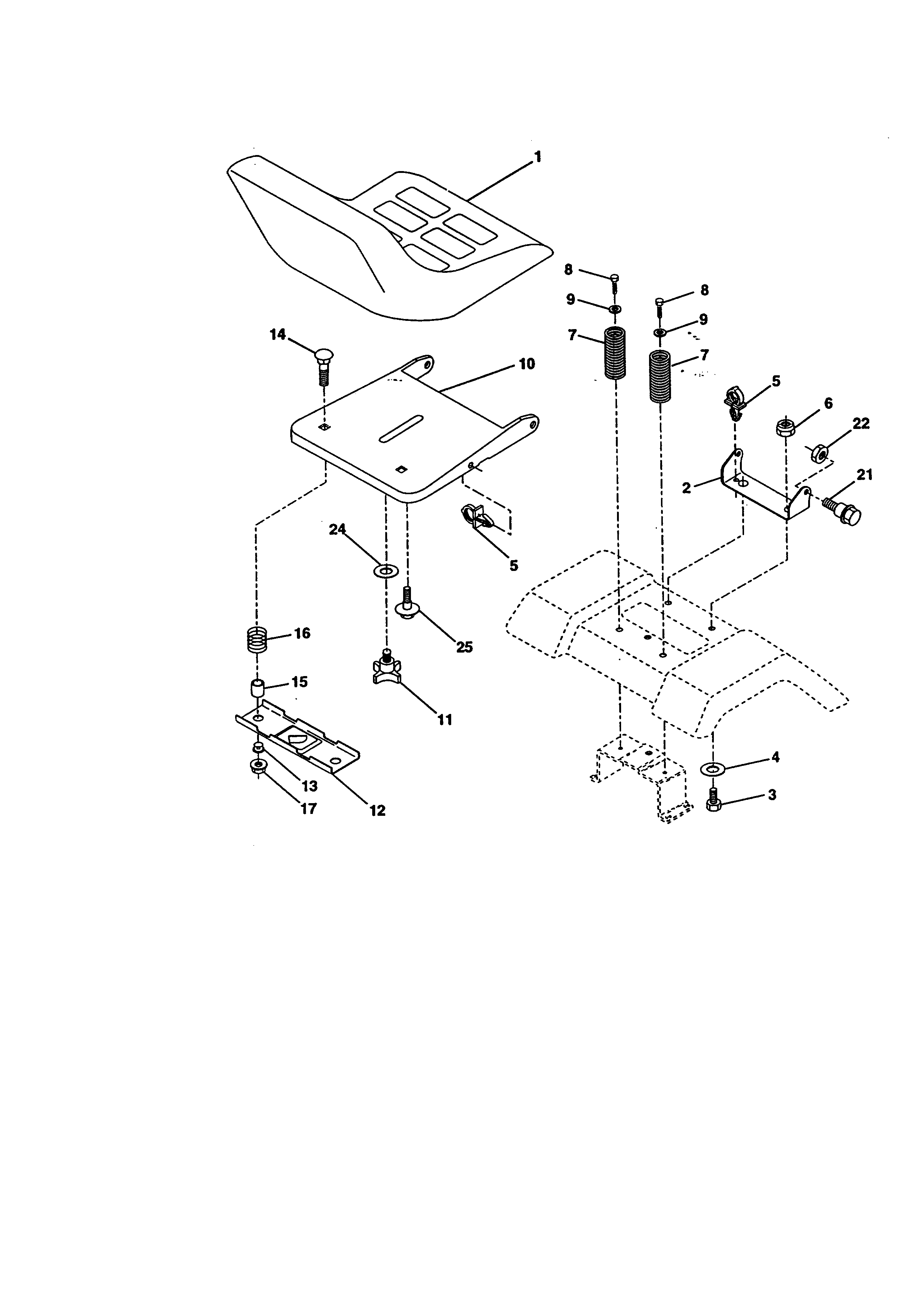 Craftsman 917270512 seat assembly diagram