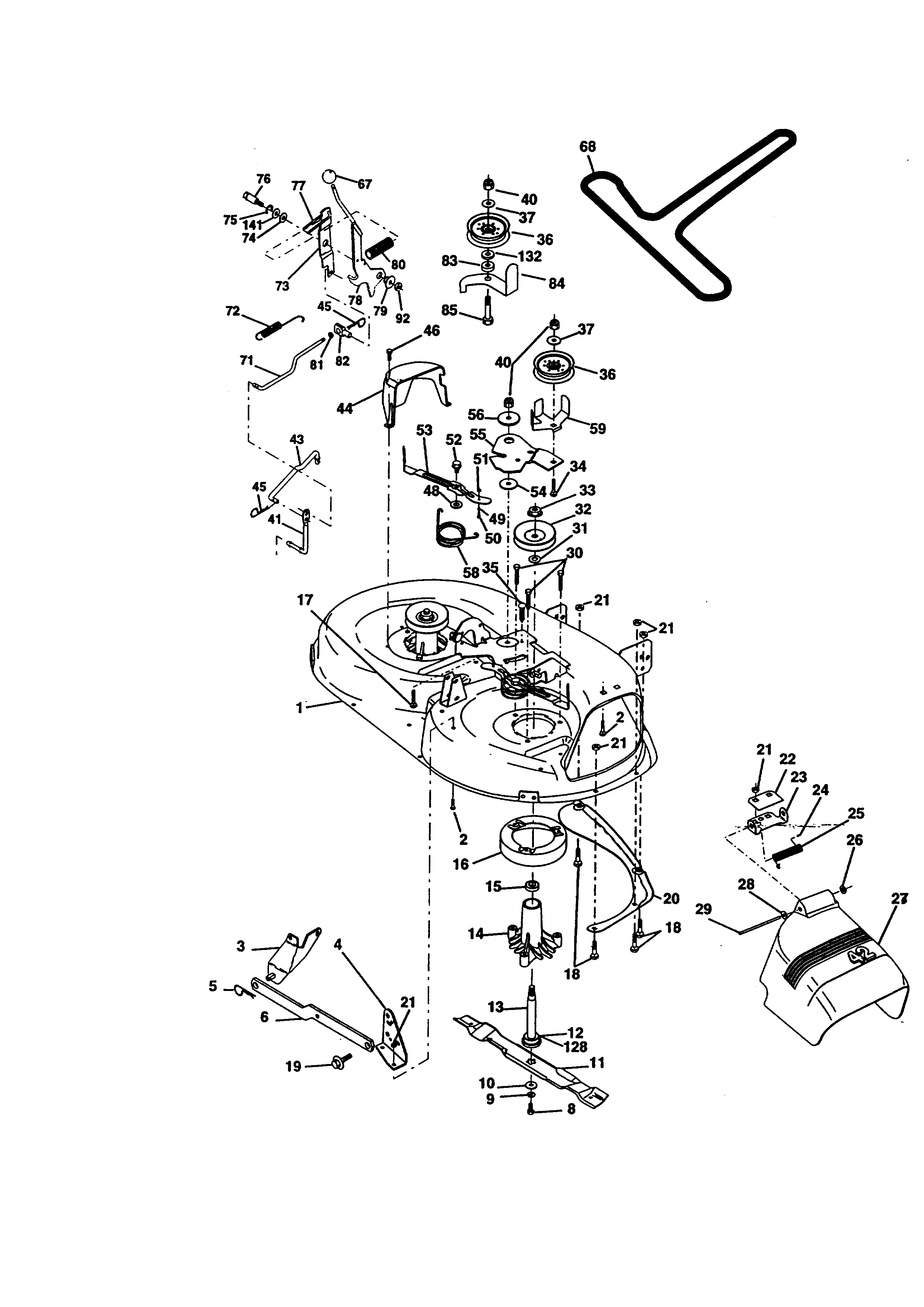 Craftsman 917270512 mower deck diagram