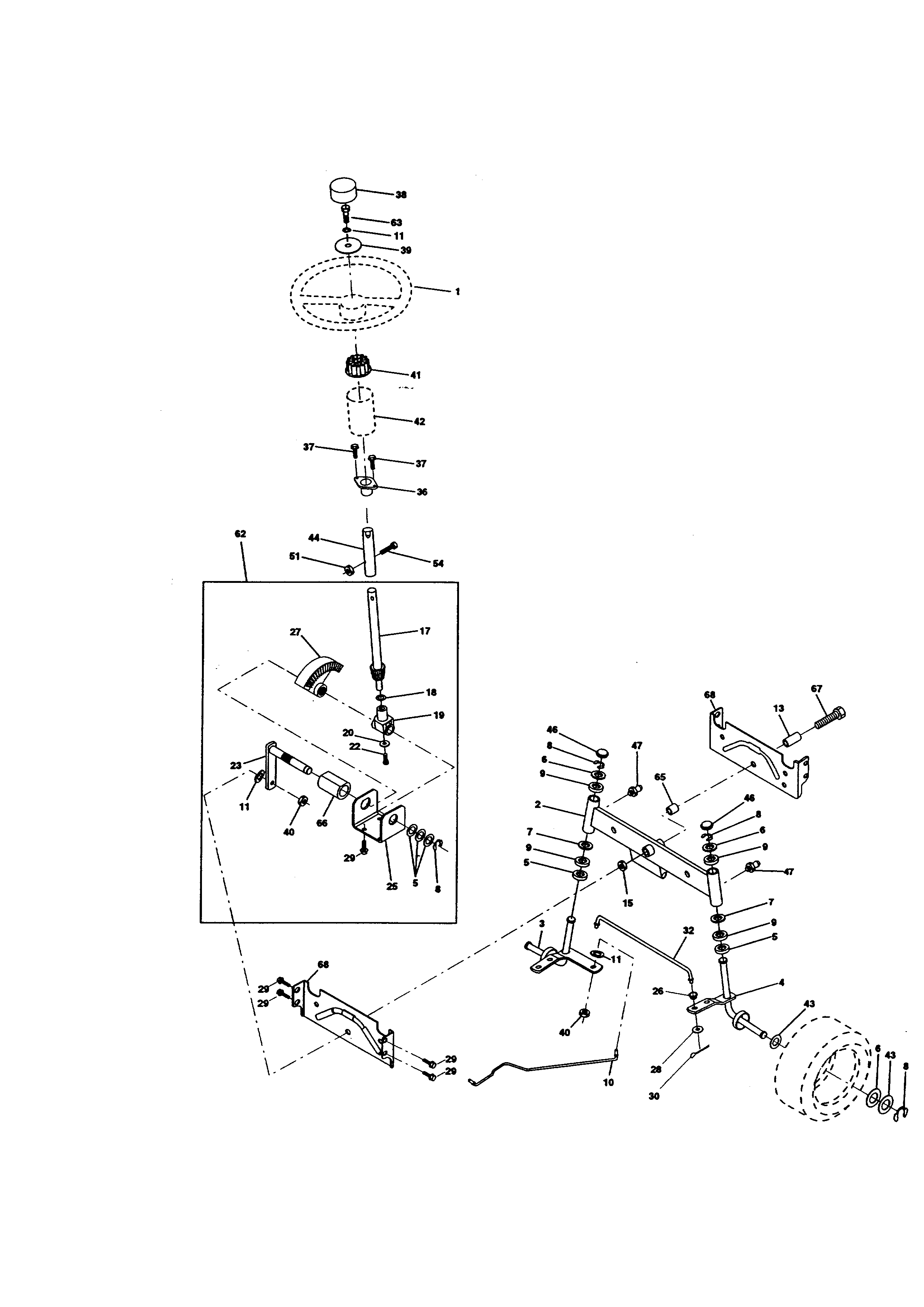 Craftsman 917271022 steering assembly diagram