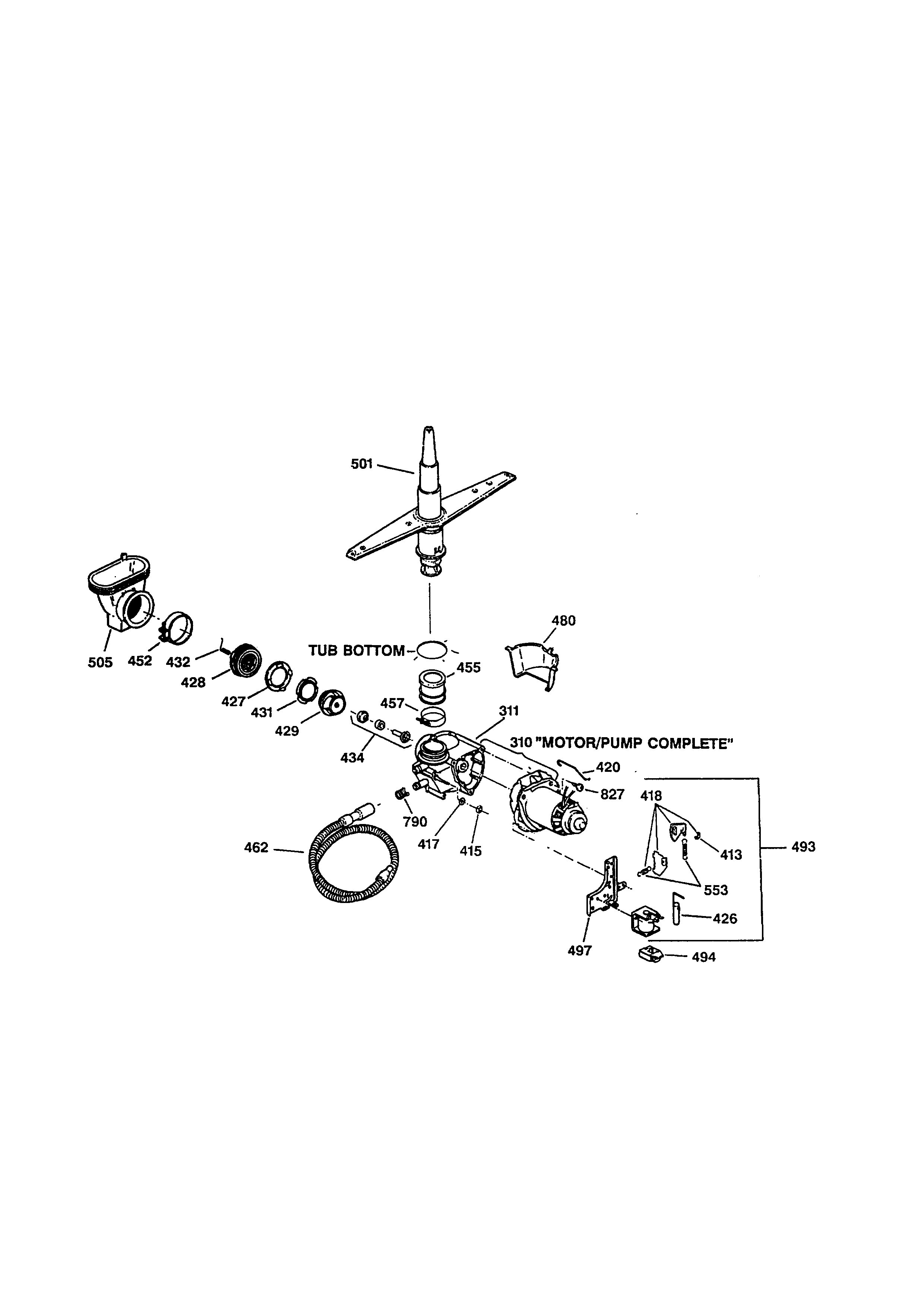 Kenmore 36314071790 motor-pump mechanism diagram