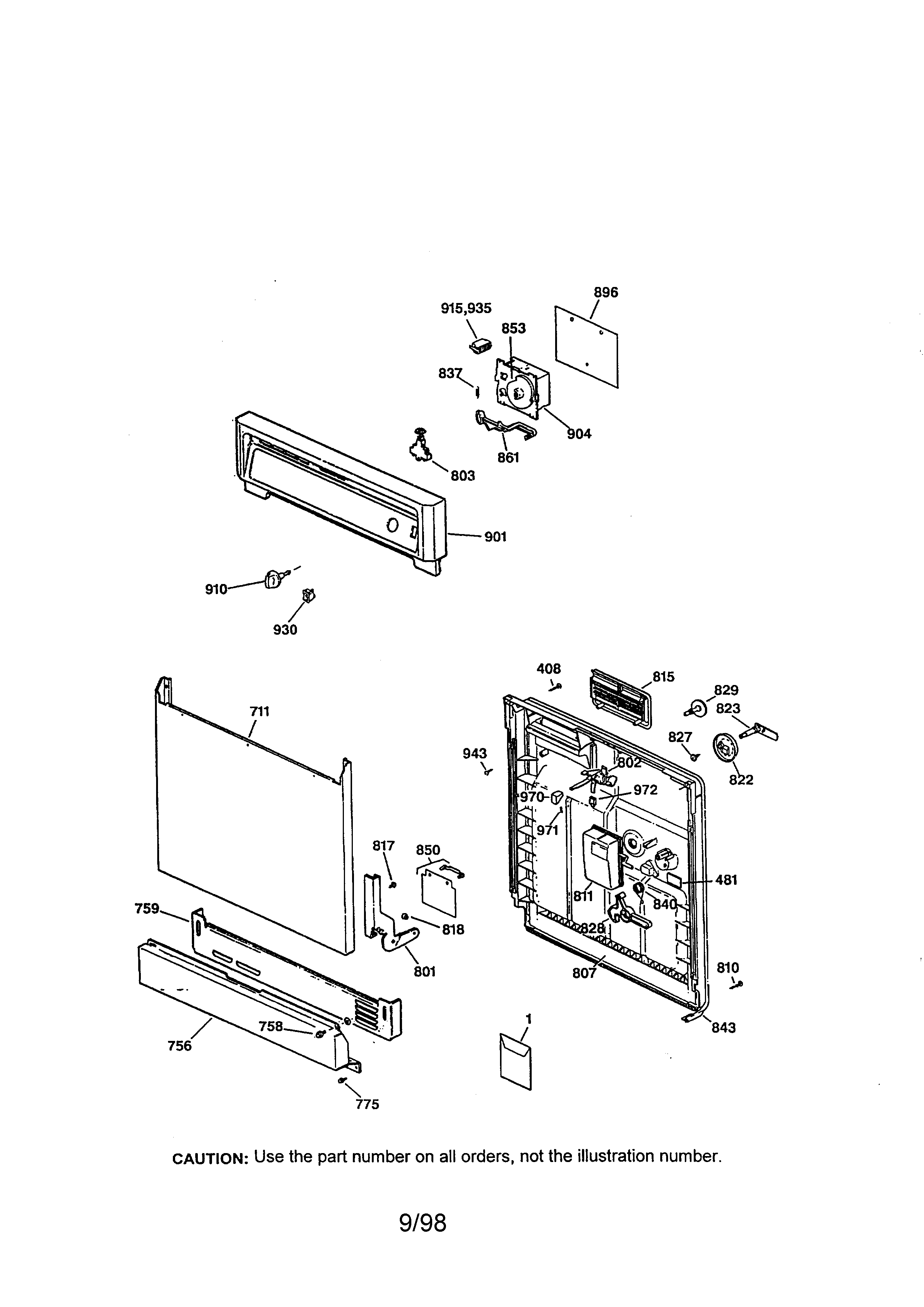 Kenmore 36314074790 escutcheon and door assembly diagram