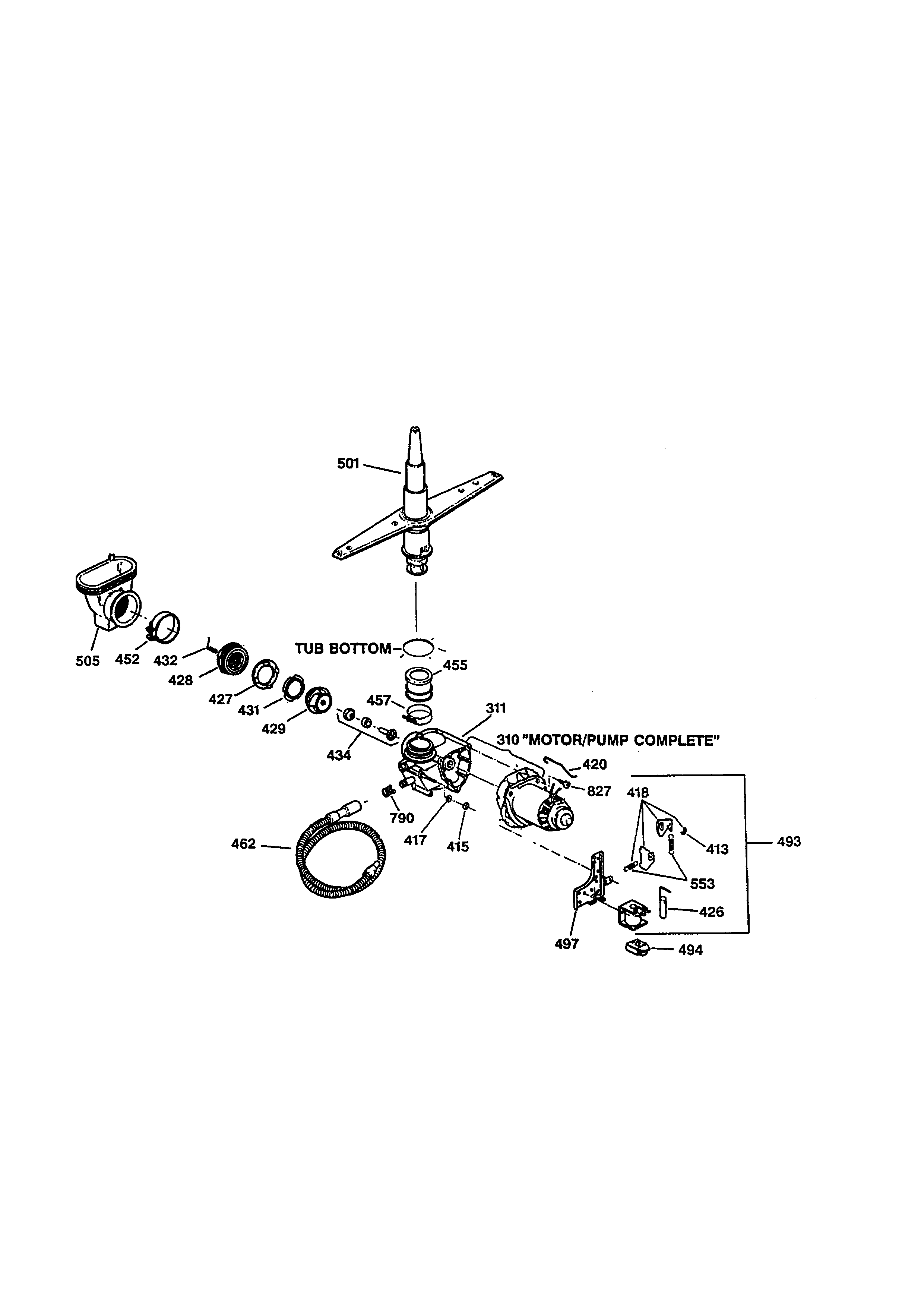 Kenmore 36314075790 motor-pump mechanism diagram