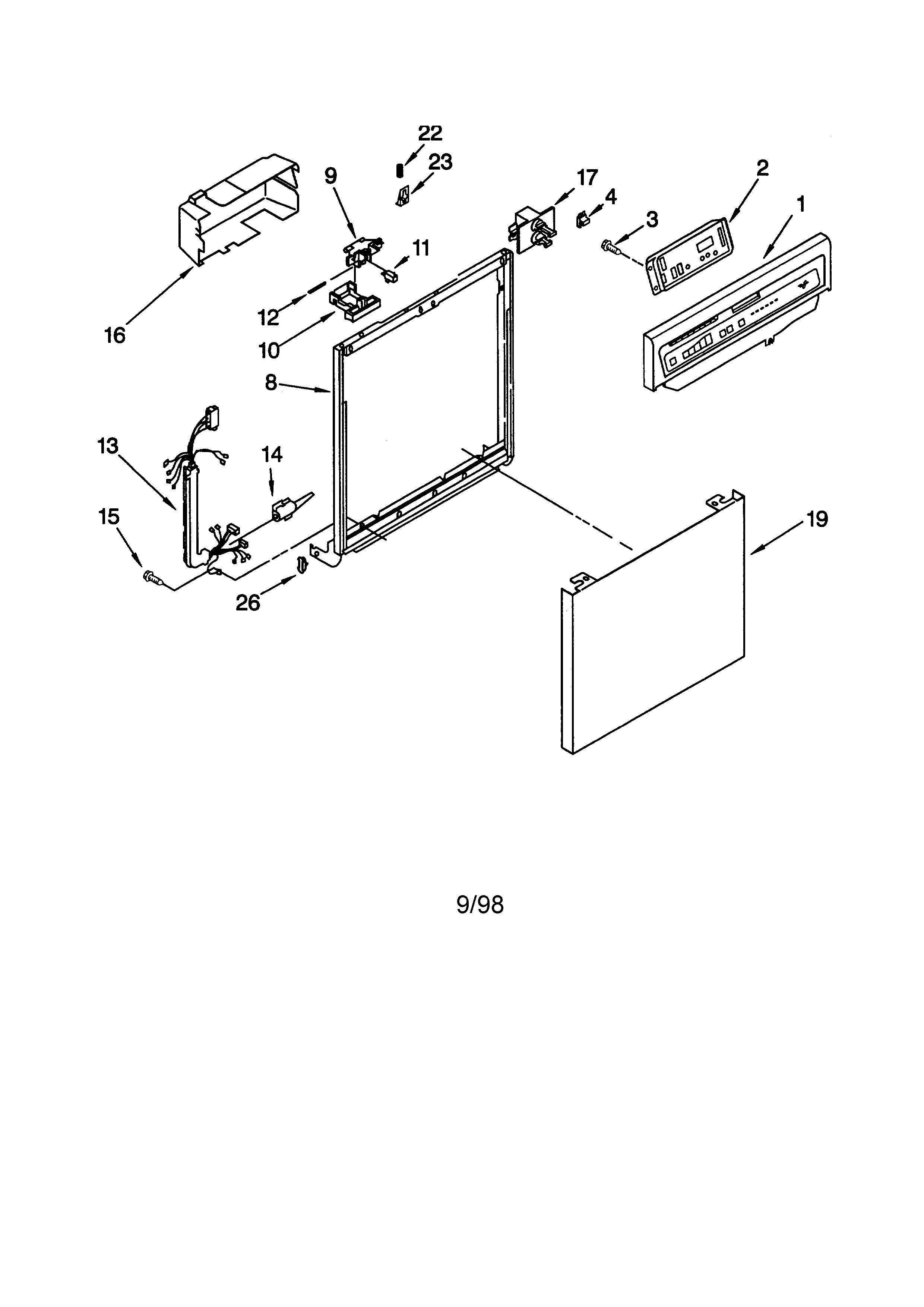 Whirlpool GU940SCGZ0 frame and console diagram