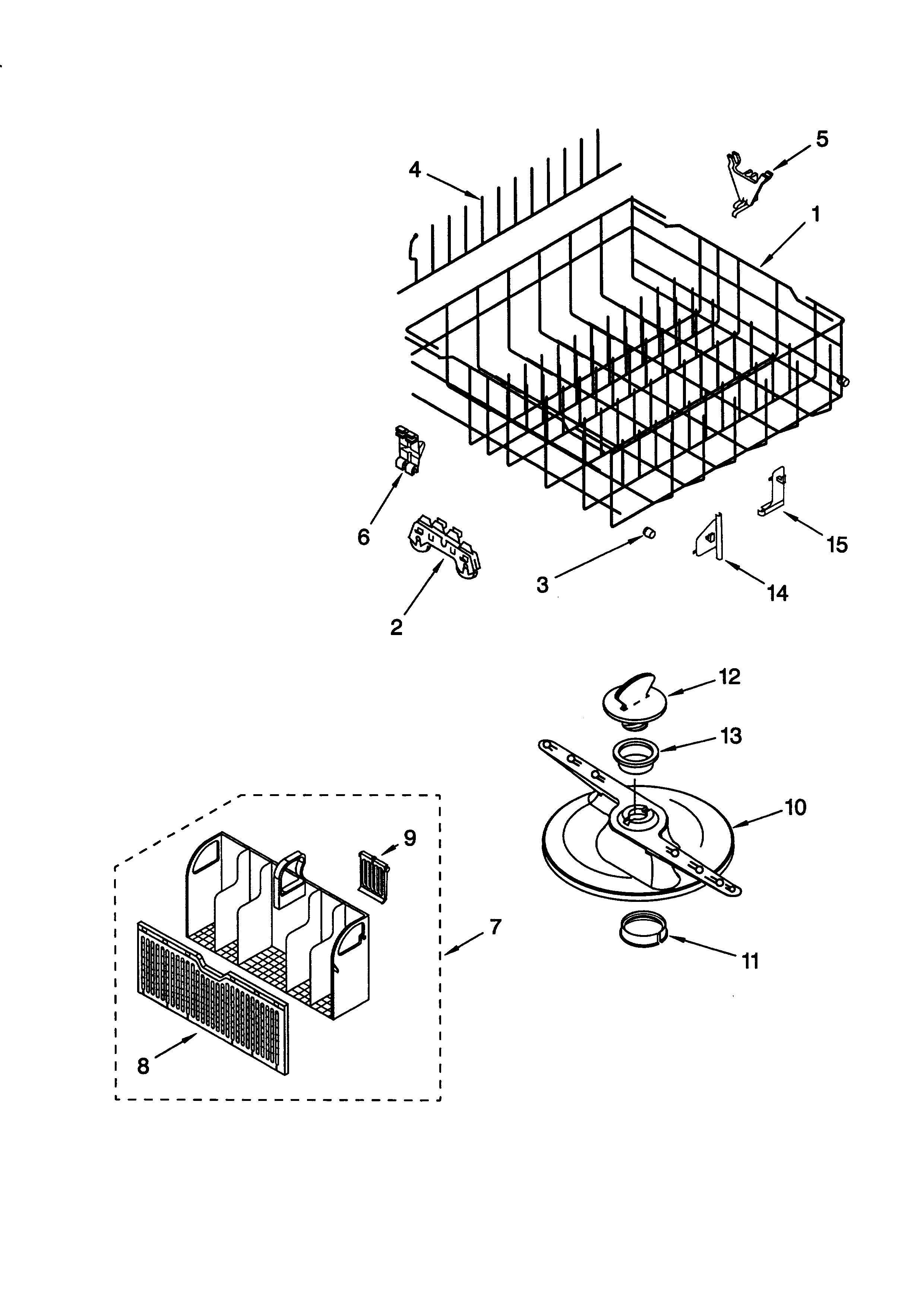 Whirlpool GU940SCGZ0 lower dishrack diagram