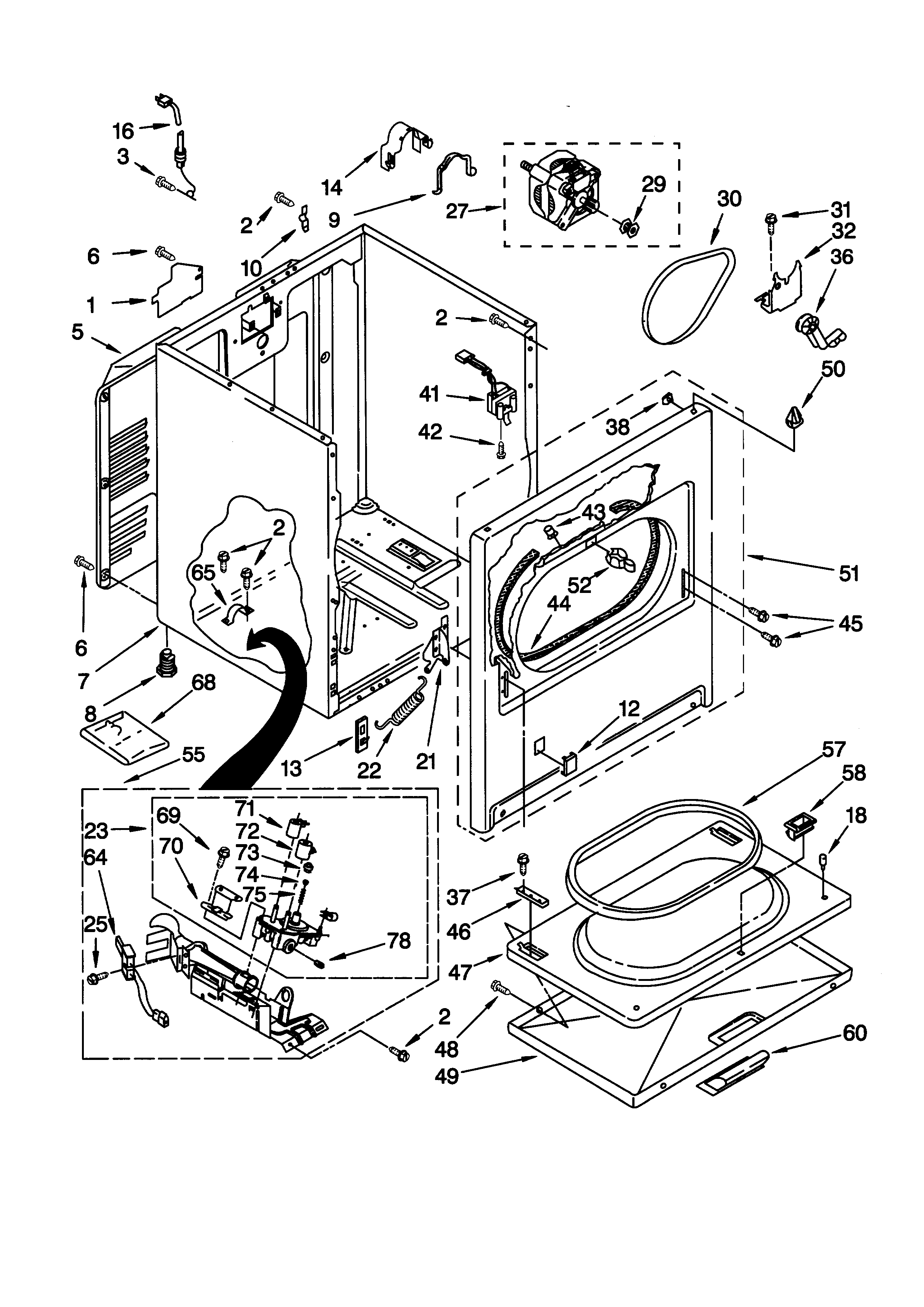 Kenmore 11076814695 cabinet diagram