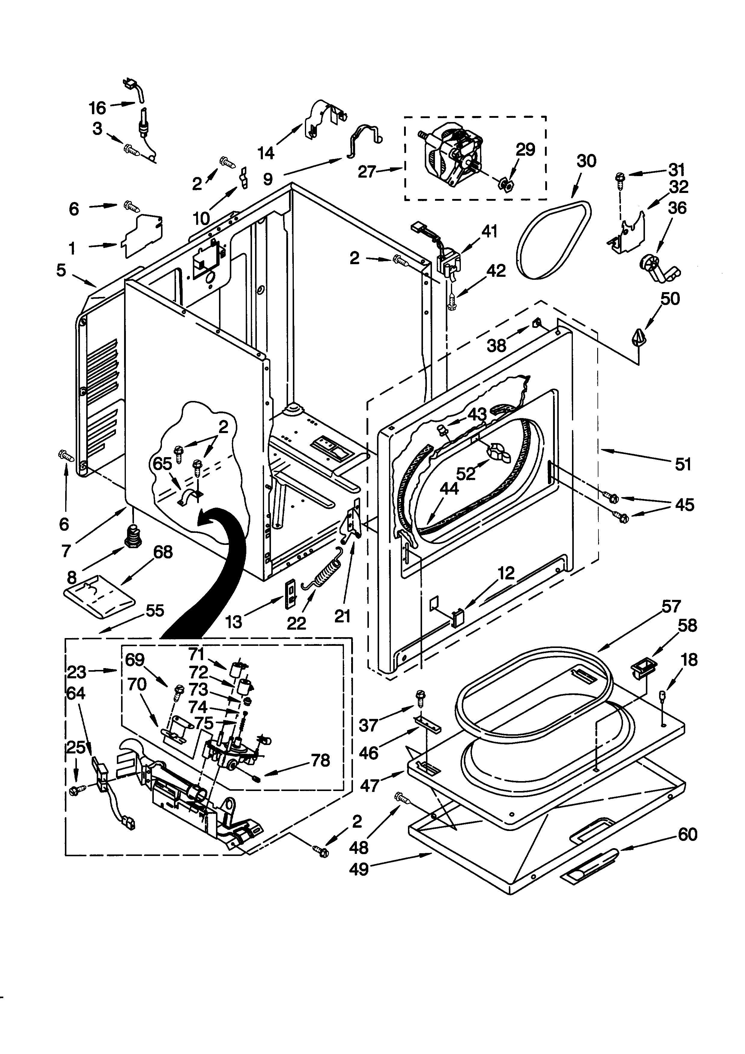 Kenmore 11078702895 cabinet diagram