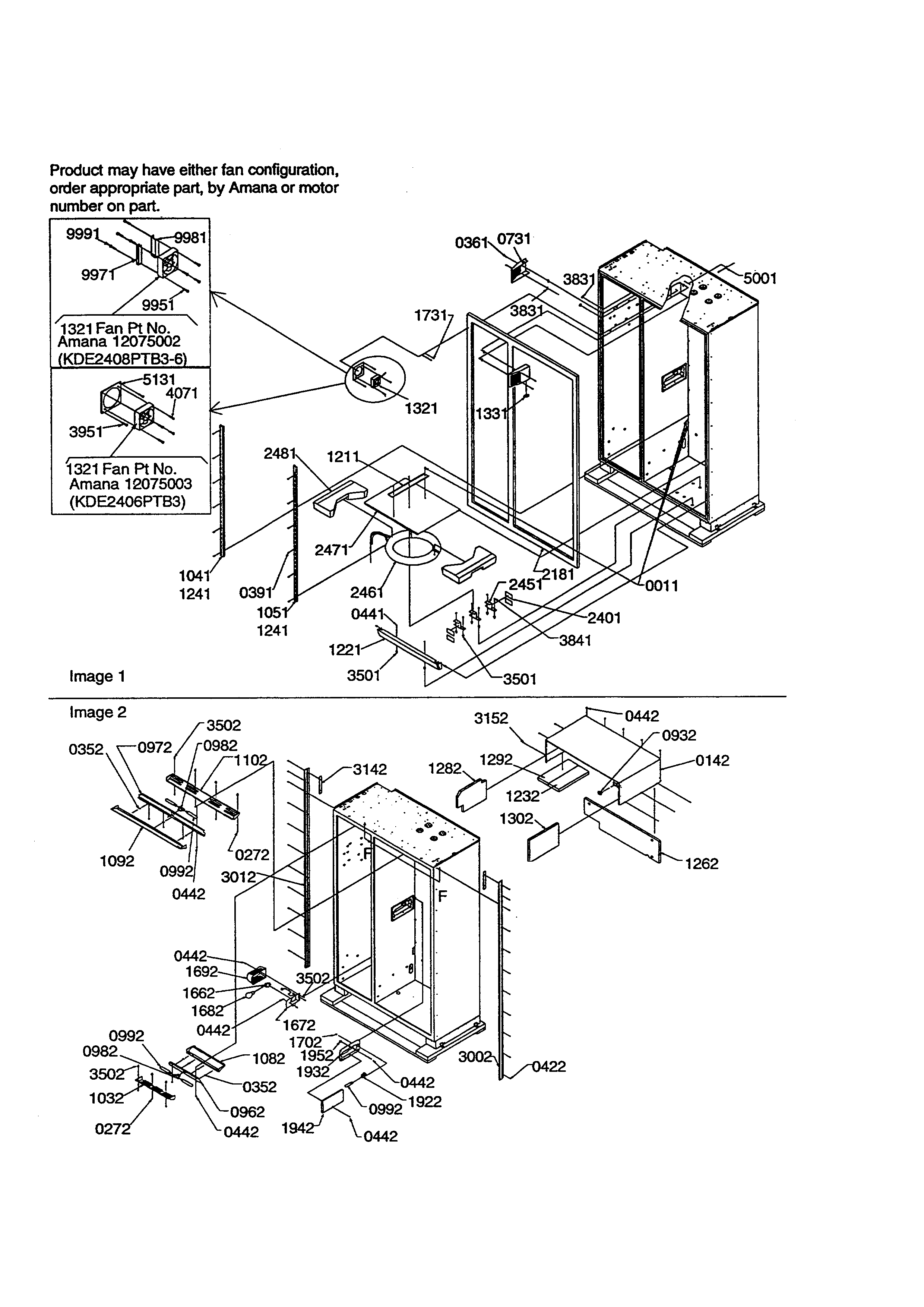 Amana S148DA03-P1305601W ladders/light shields diagram