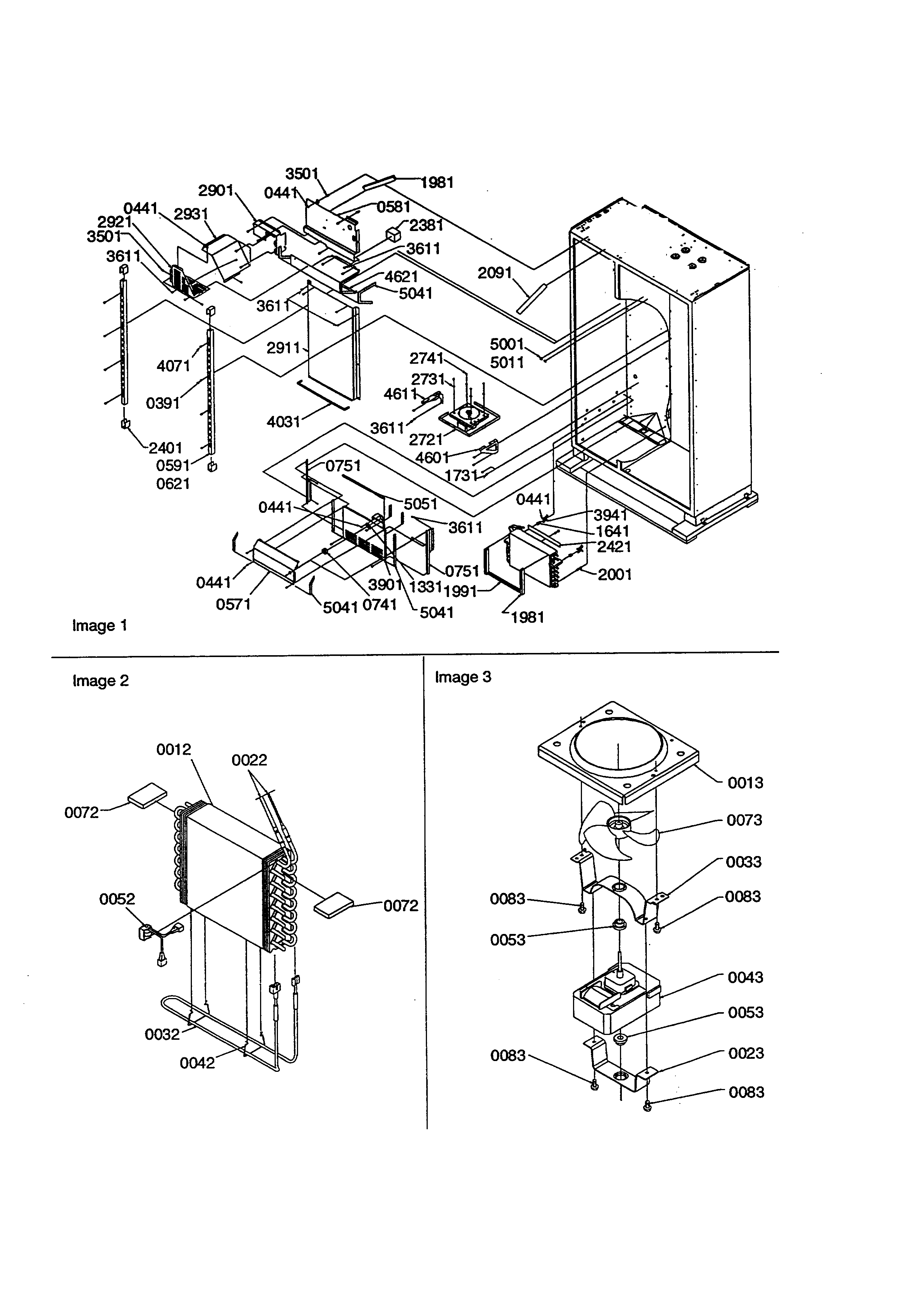 Amana S148DA03-P1305601W evaporator area diagram