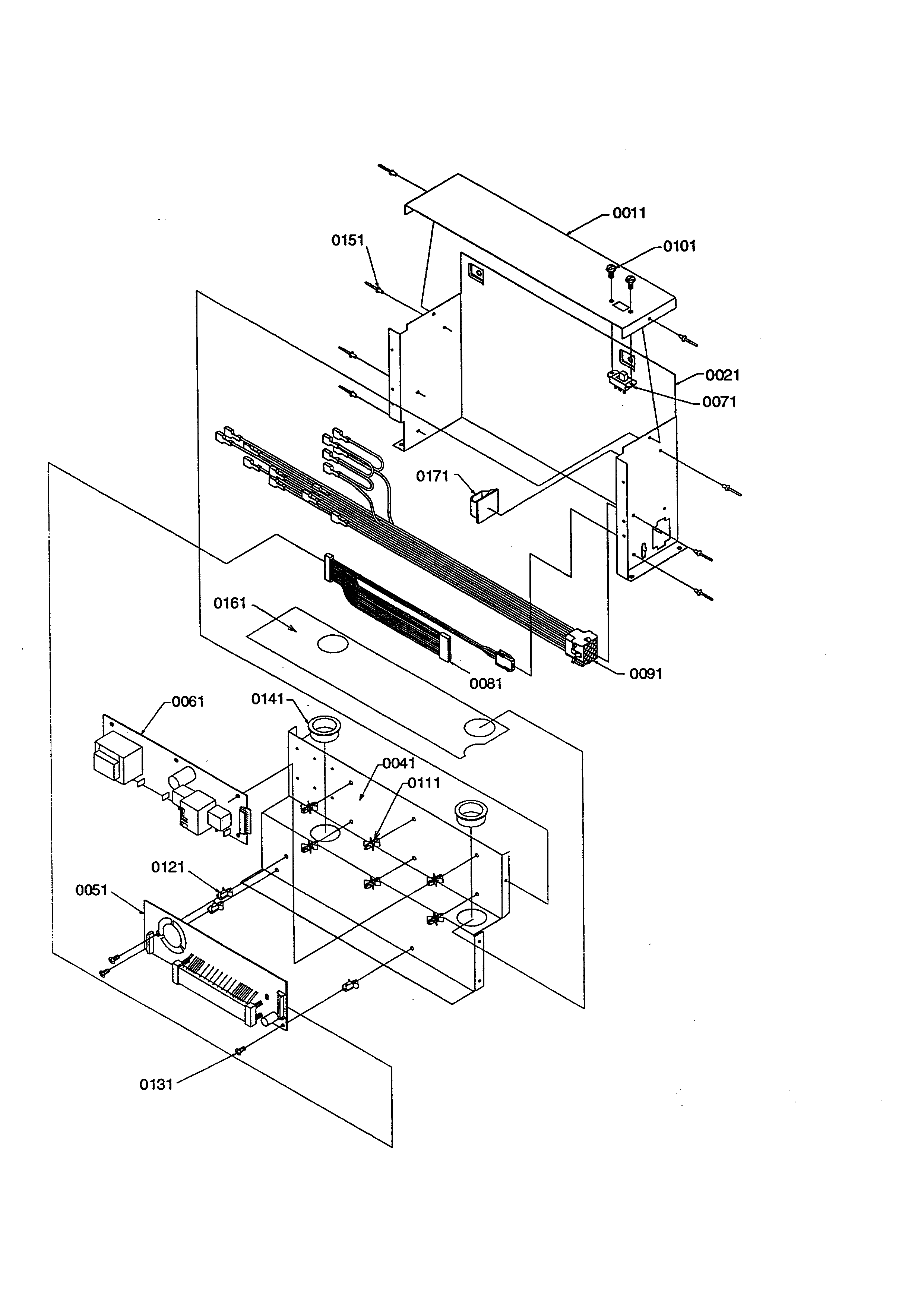 Amana S148DA03-P1305601W control assembly diagram