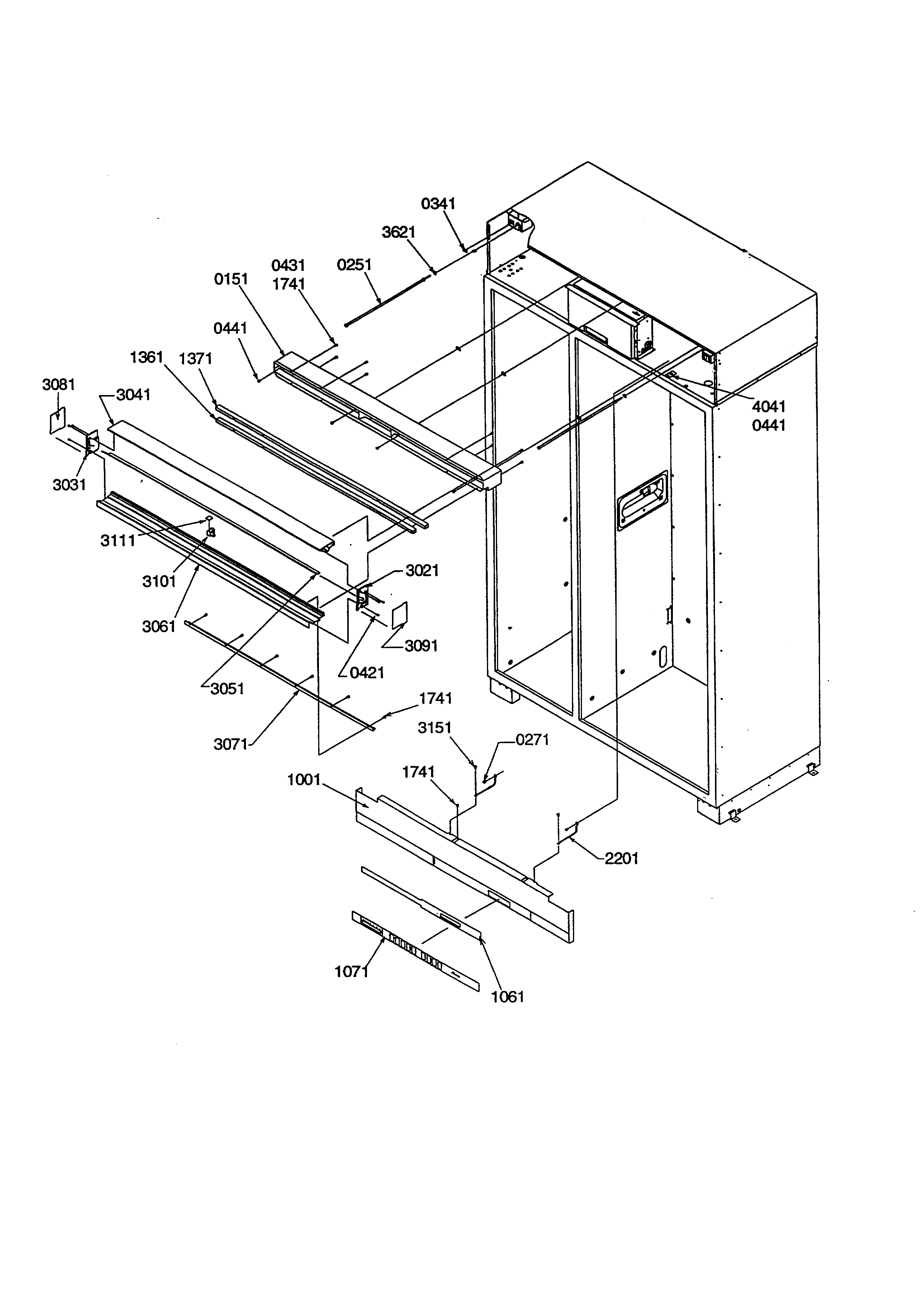 Amana S148DA03-P1305601W upper grille and keyboard diagram