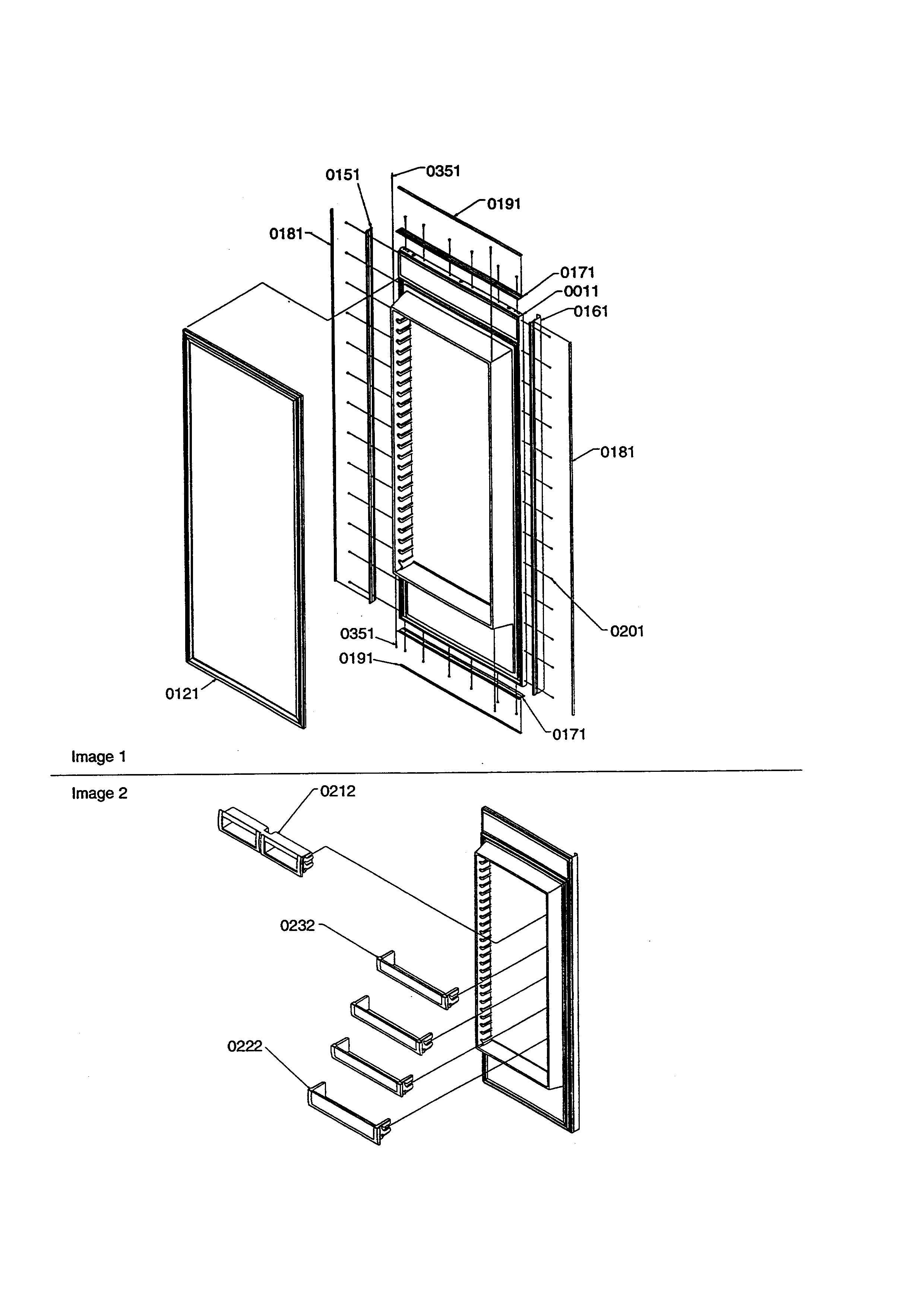 Amana S148DA03-P1305601W refrigerator door diagram