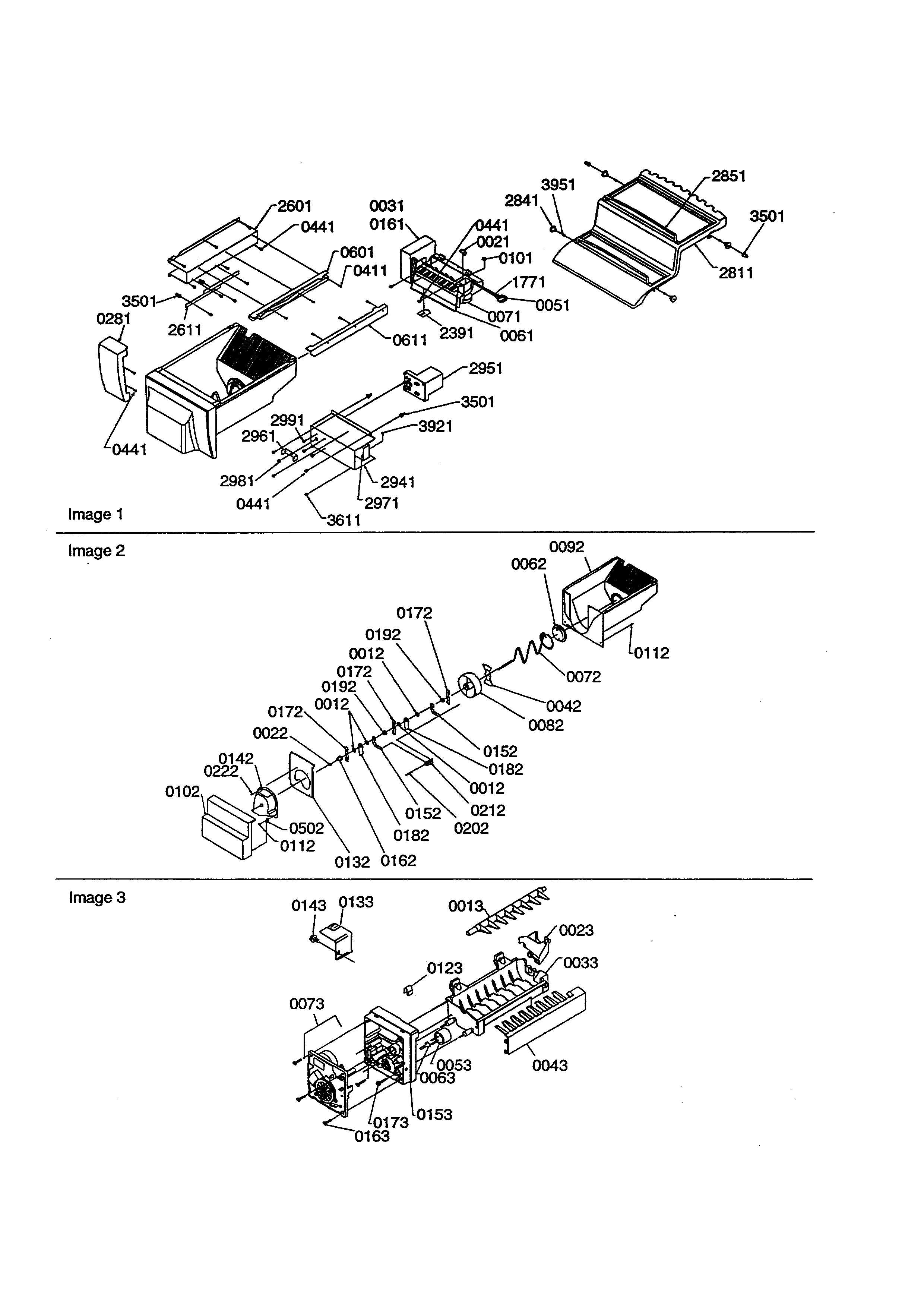 Amana S148DA03-P1305601W ice bucket/ice maker diagram