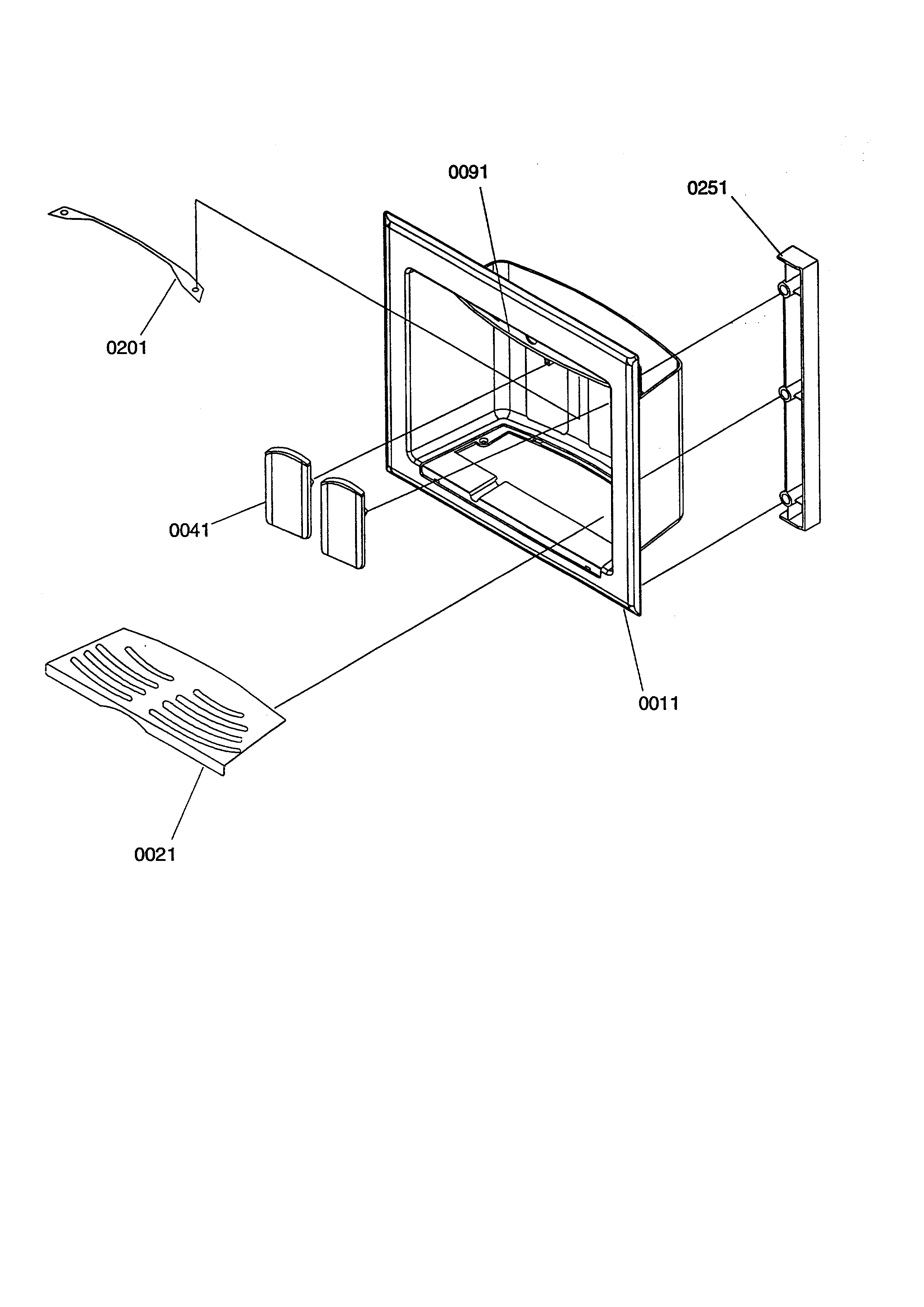Amana S148DA03-P1305601W 1/4" and 3/4" facade kit diagram