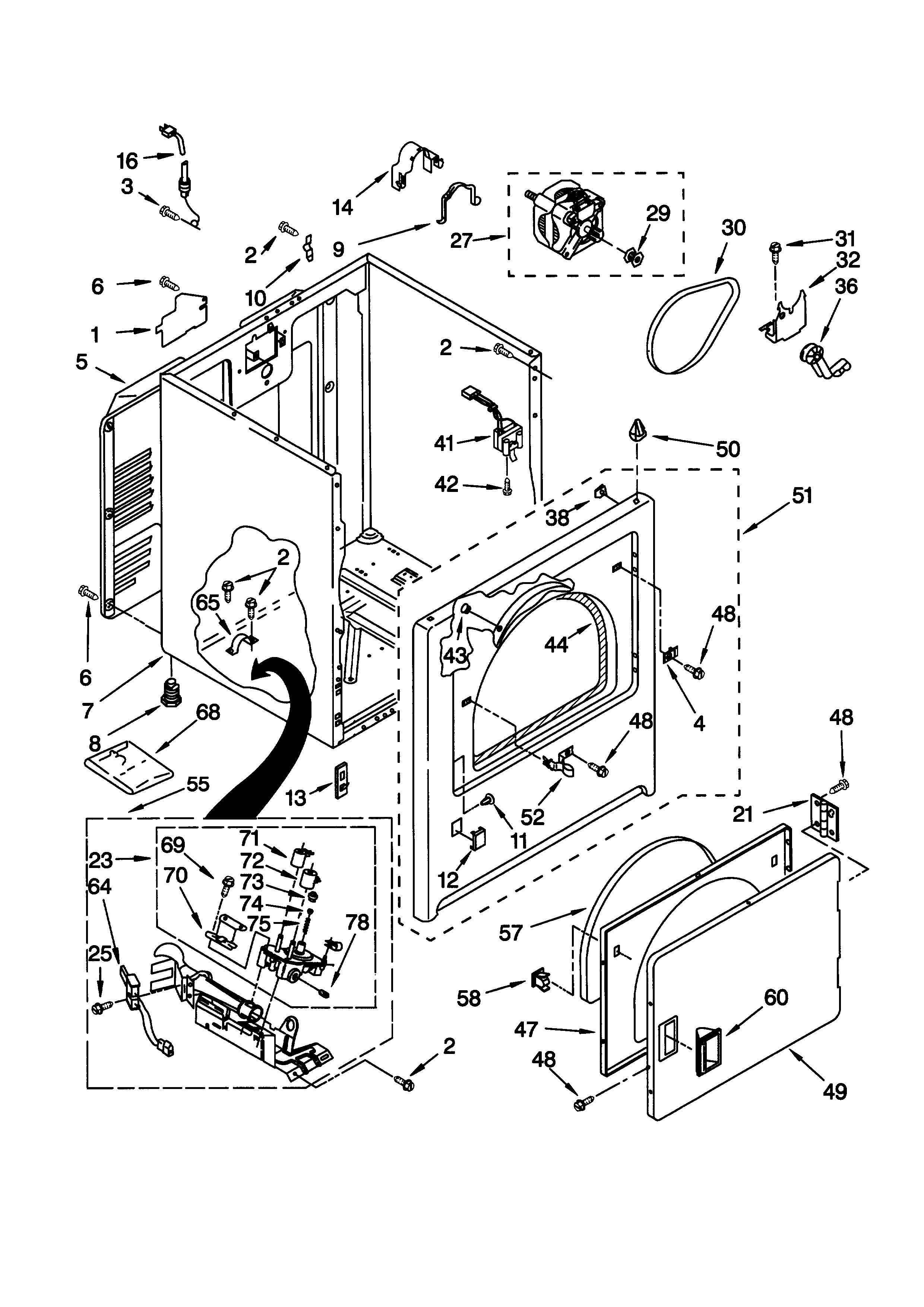 Kenmore 11076824695 cabinet diagram