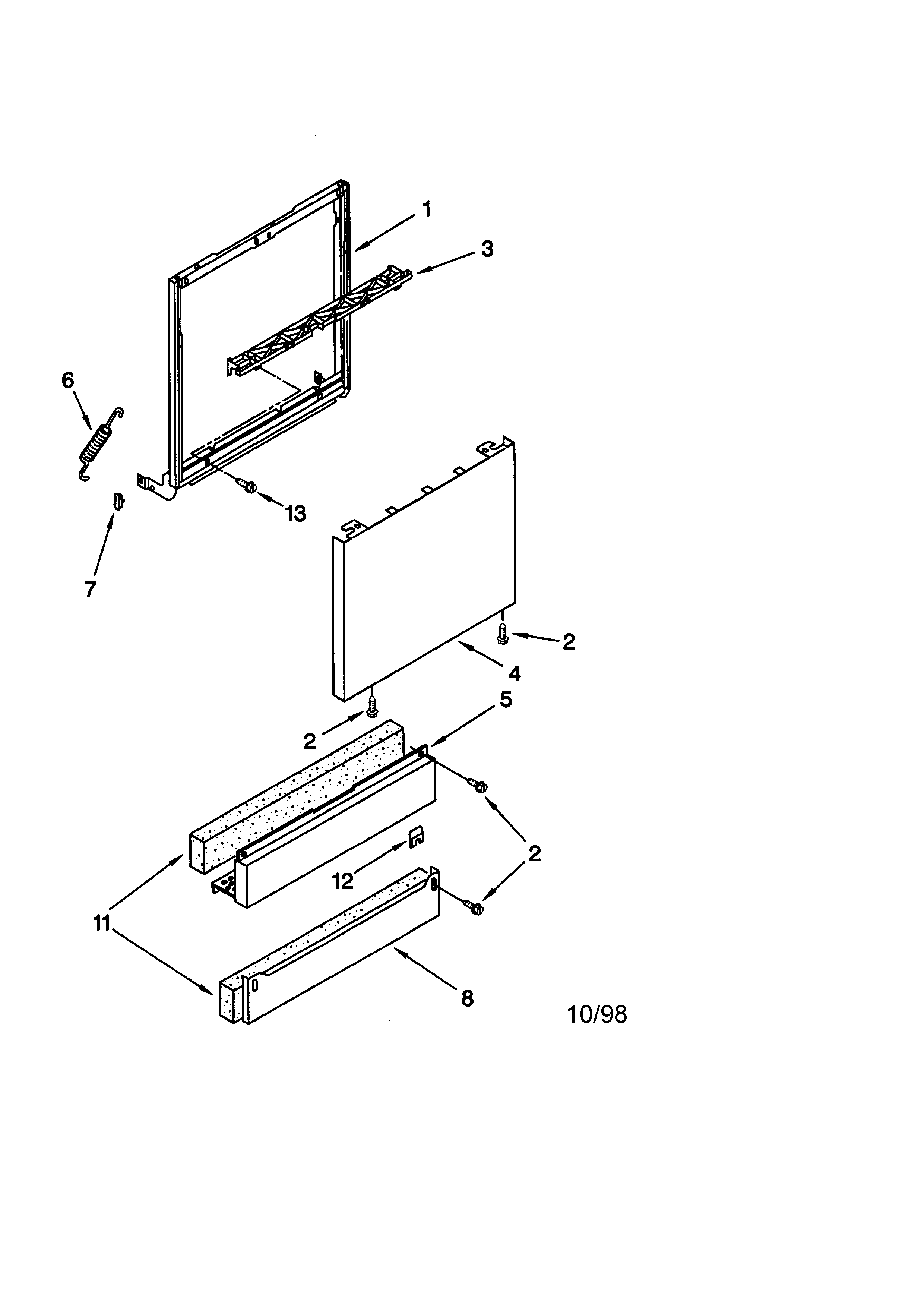 KitchenAid KUDS24SEBS4 door and panel diagram