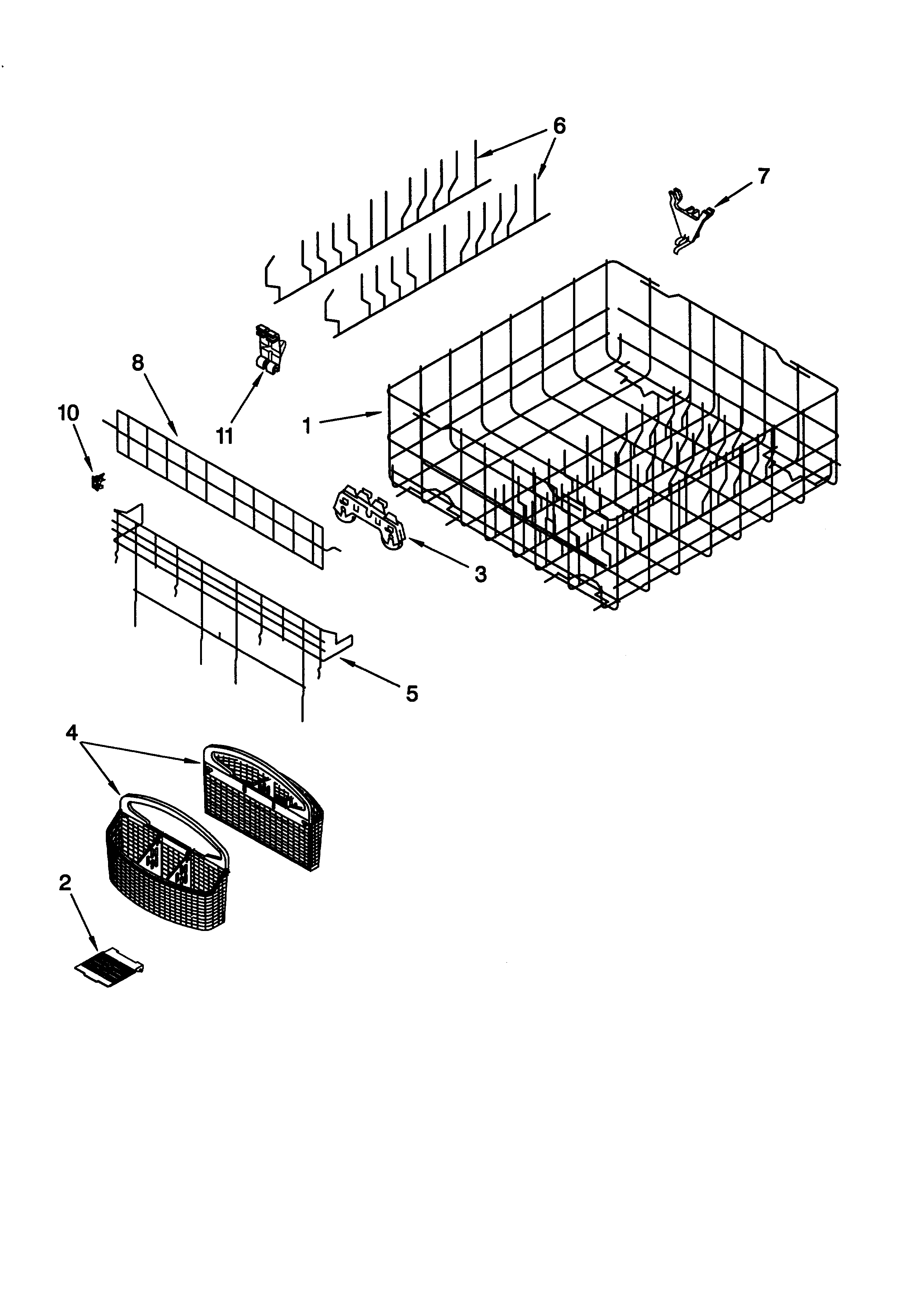 KitchenAid KUDS24SEBS4 lower rack diagram