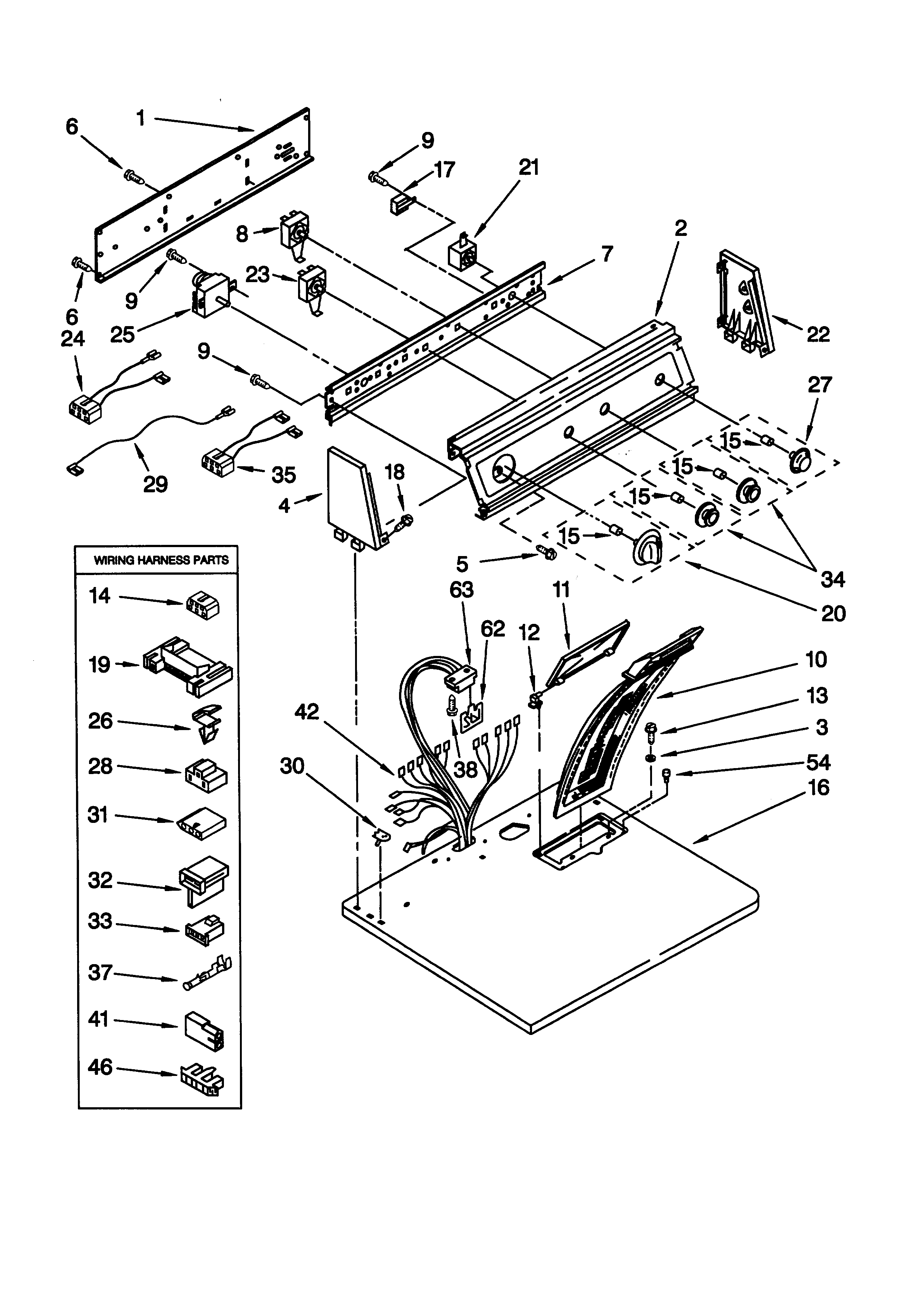 KitchenAid JG4ST700GZ0 top and console diagram