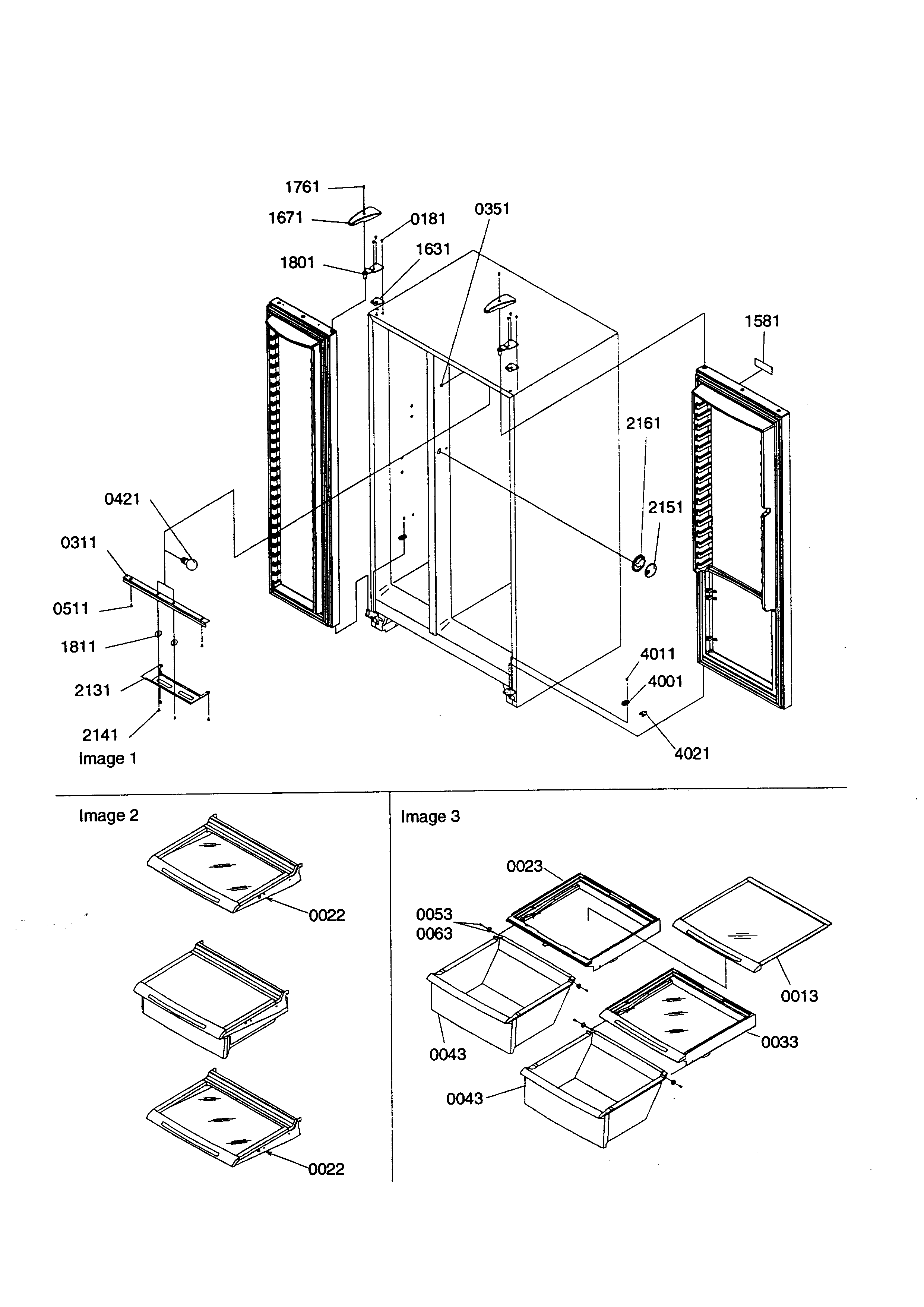 Kenmore 59658637890 lights/hinges/shelving diagram