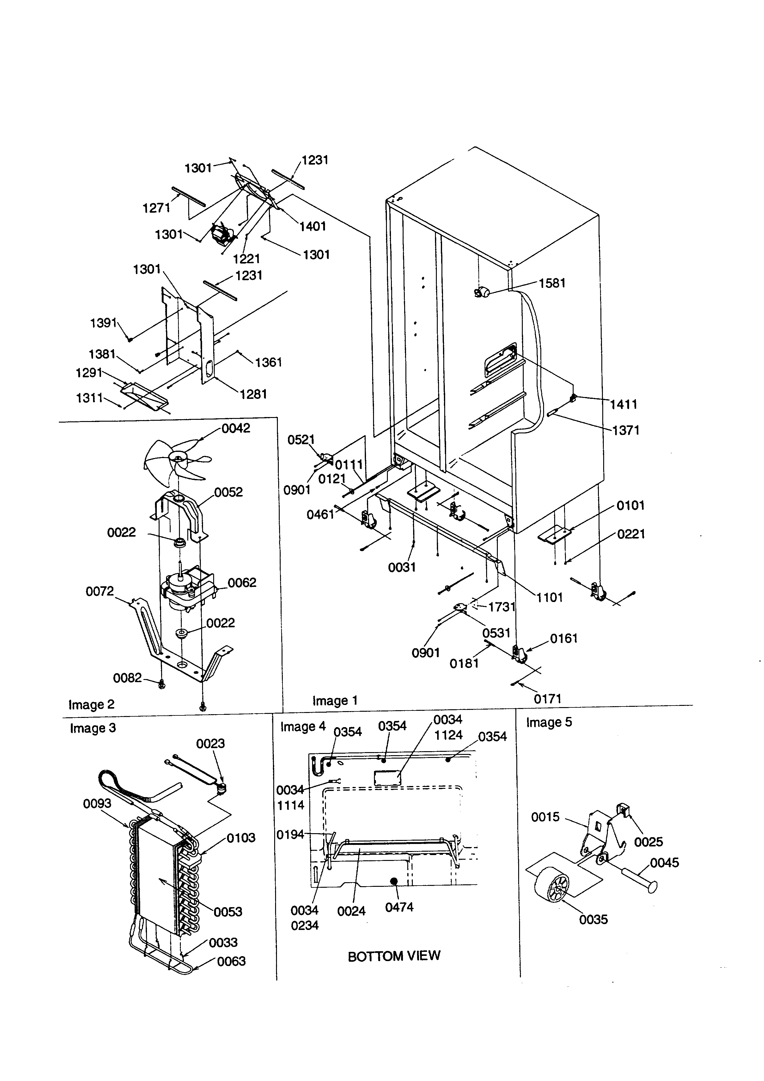 Kenmore 59658637890 drain systems/rollers/evaporator diagram