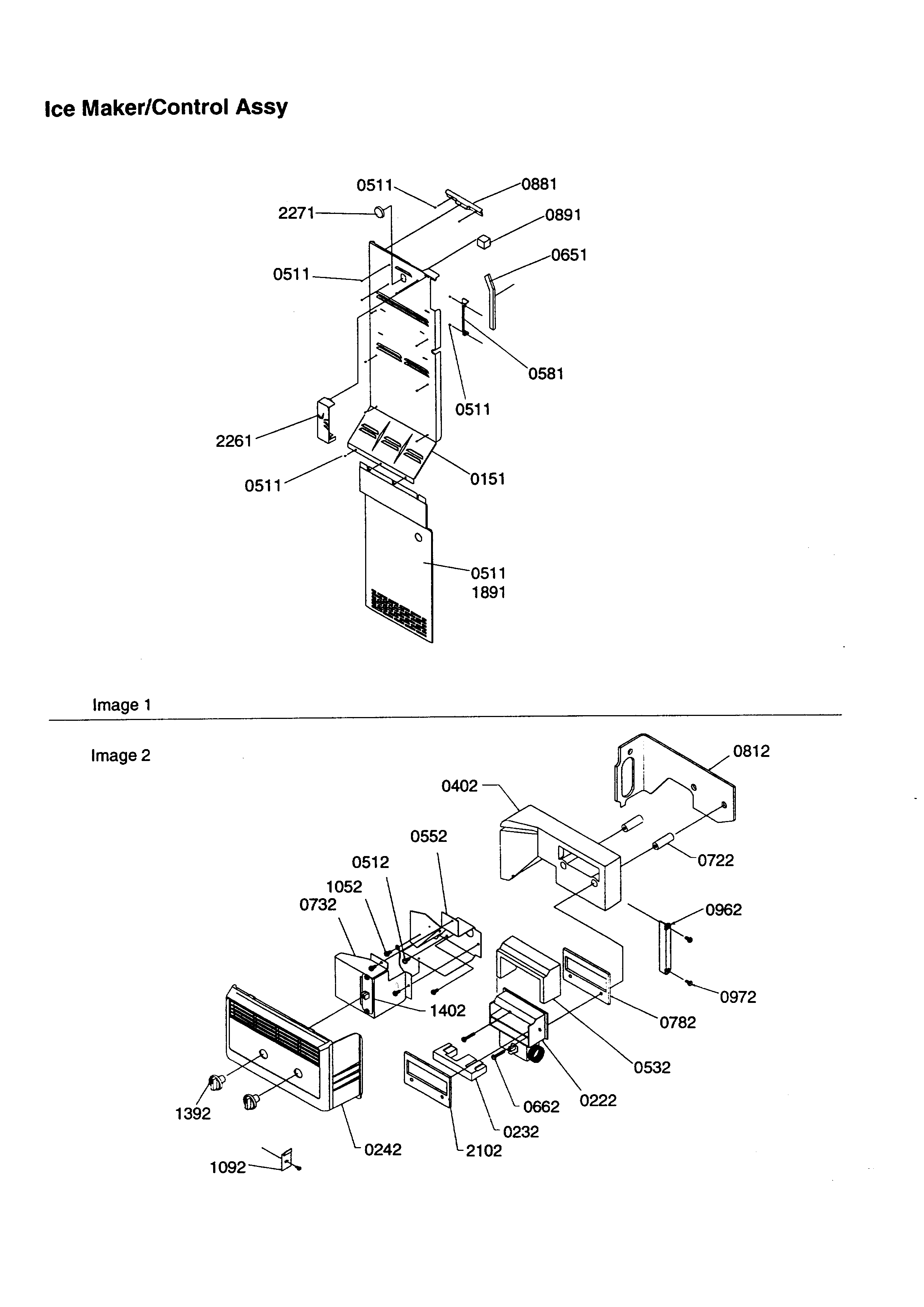 Kenmore 59658637890 ice maker/control assembly diagram