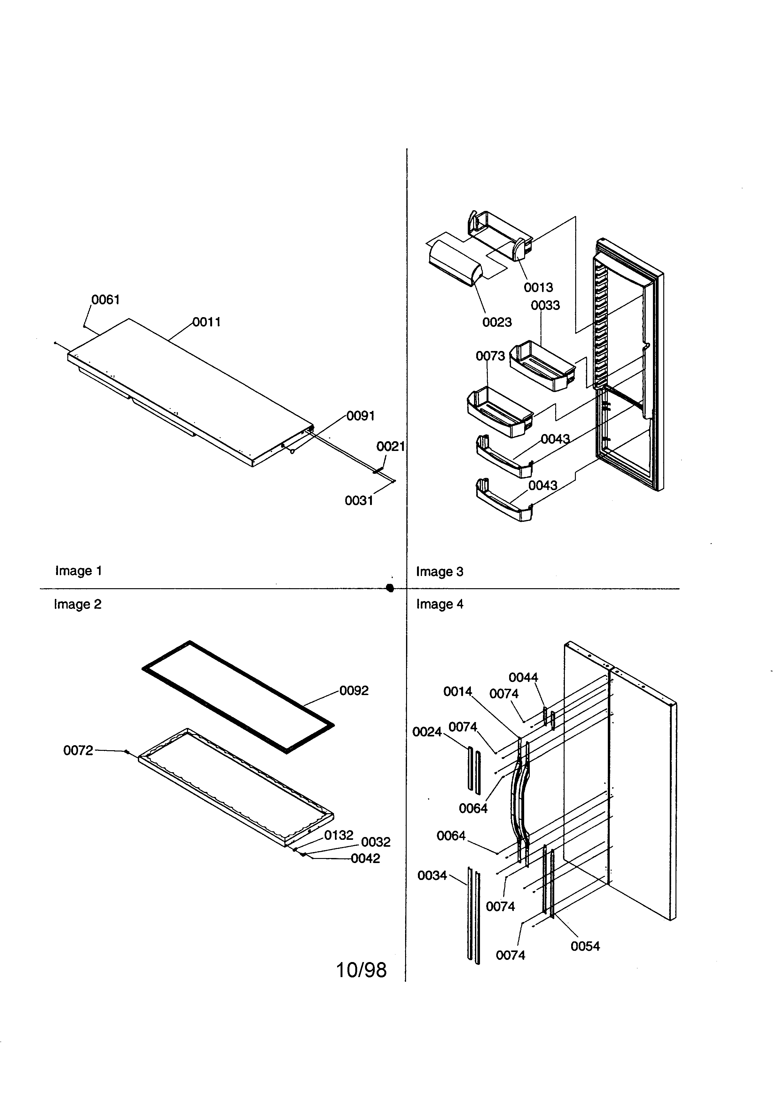 Kenmore 59658632890 door trim and handles diagram