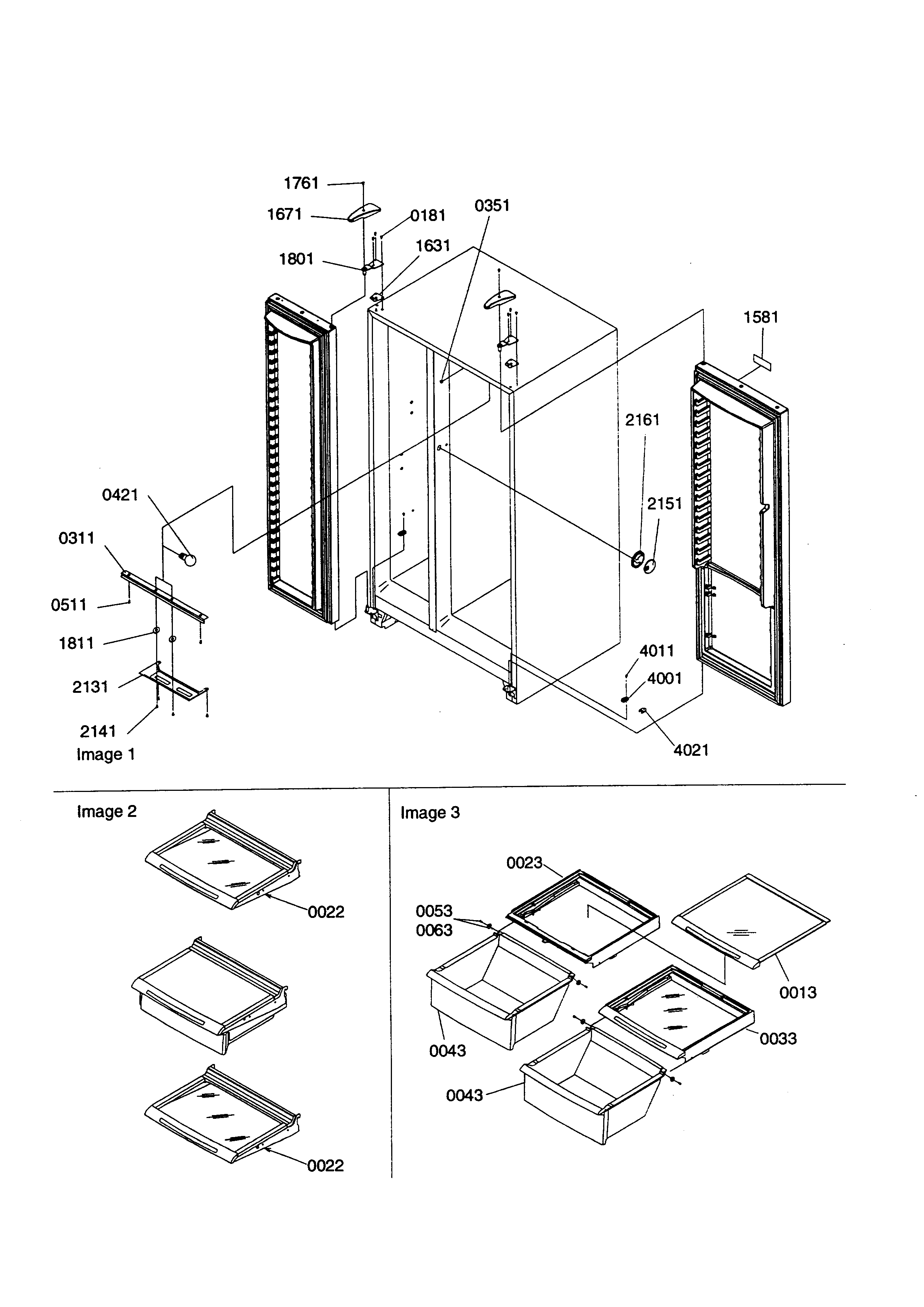 Kenmore 59658632890 lights/hinges/and shelving diagram