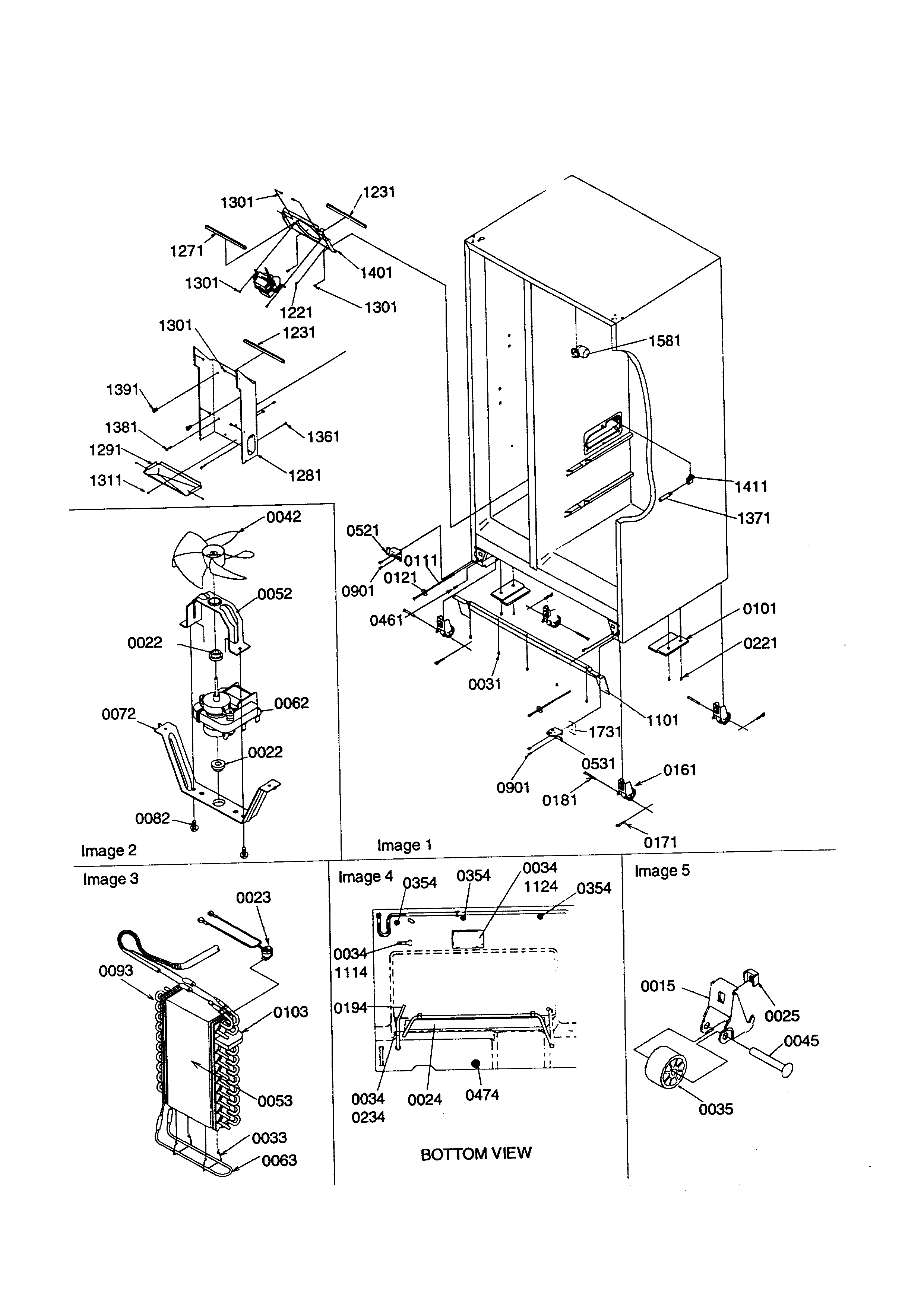 Kenmore 59658632890 drain systems/rollers/evaporator diagram