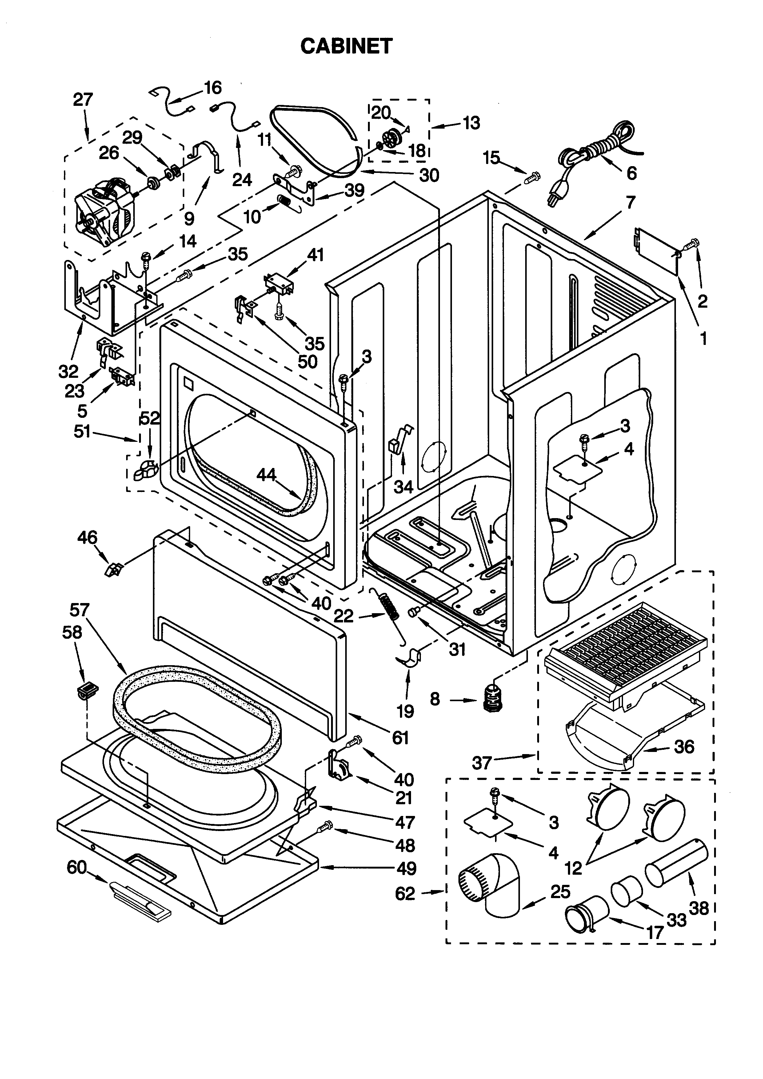 Kenmore 11078974892 cabinet diagram