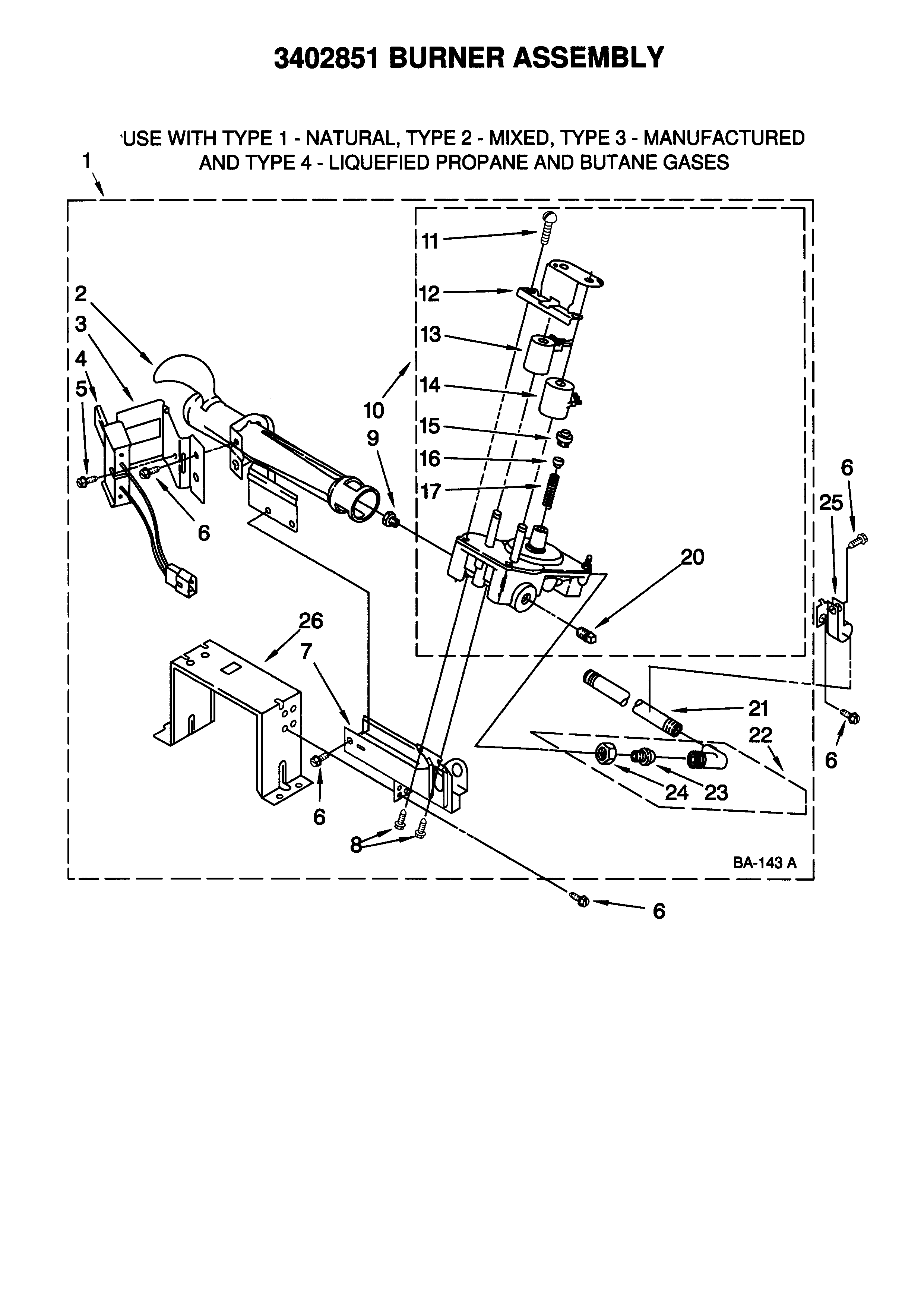 Kenmore 11078974892 burner assembly diagram