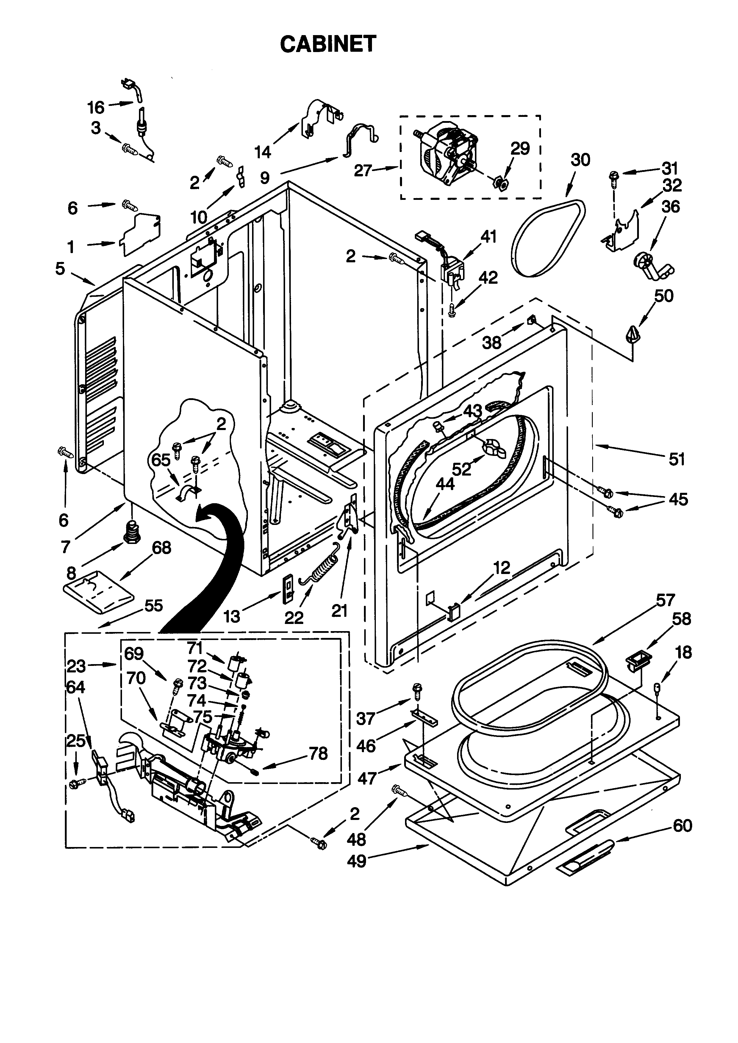 Kenmore 11077832795 cabinet diagram