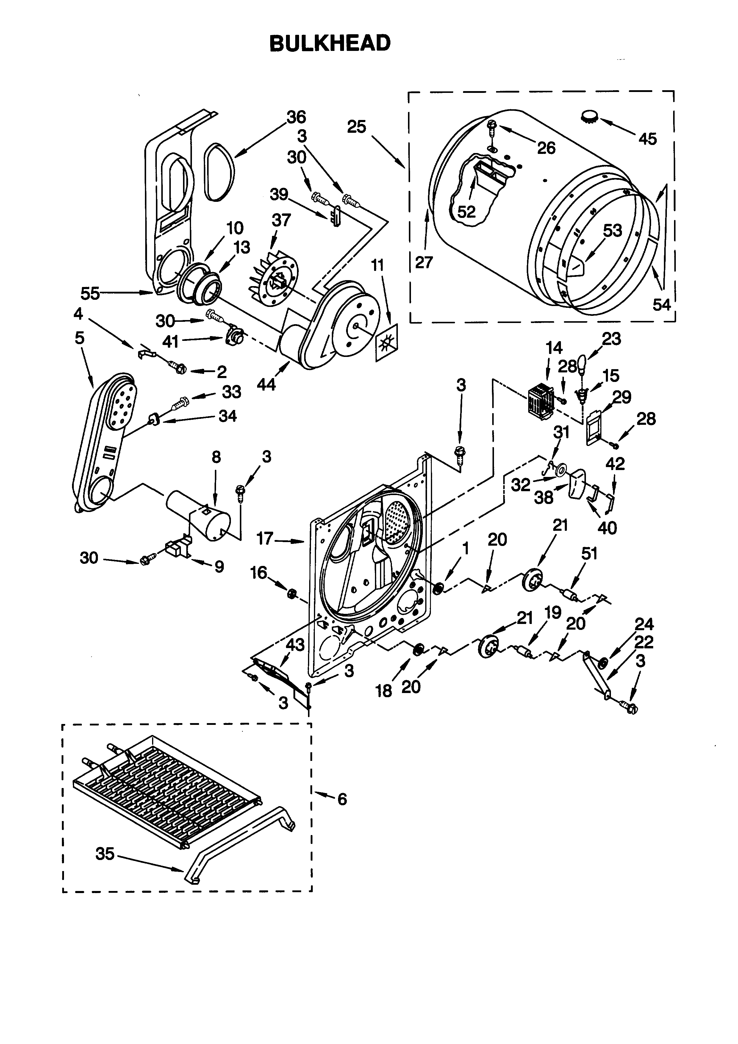 Kenmore 11077832795 bulkhead diagram