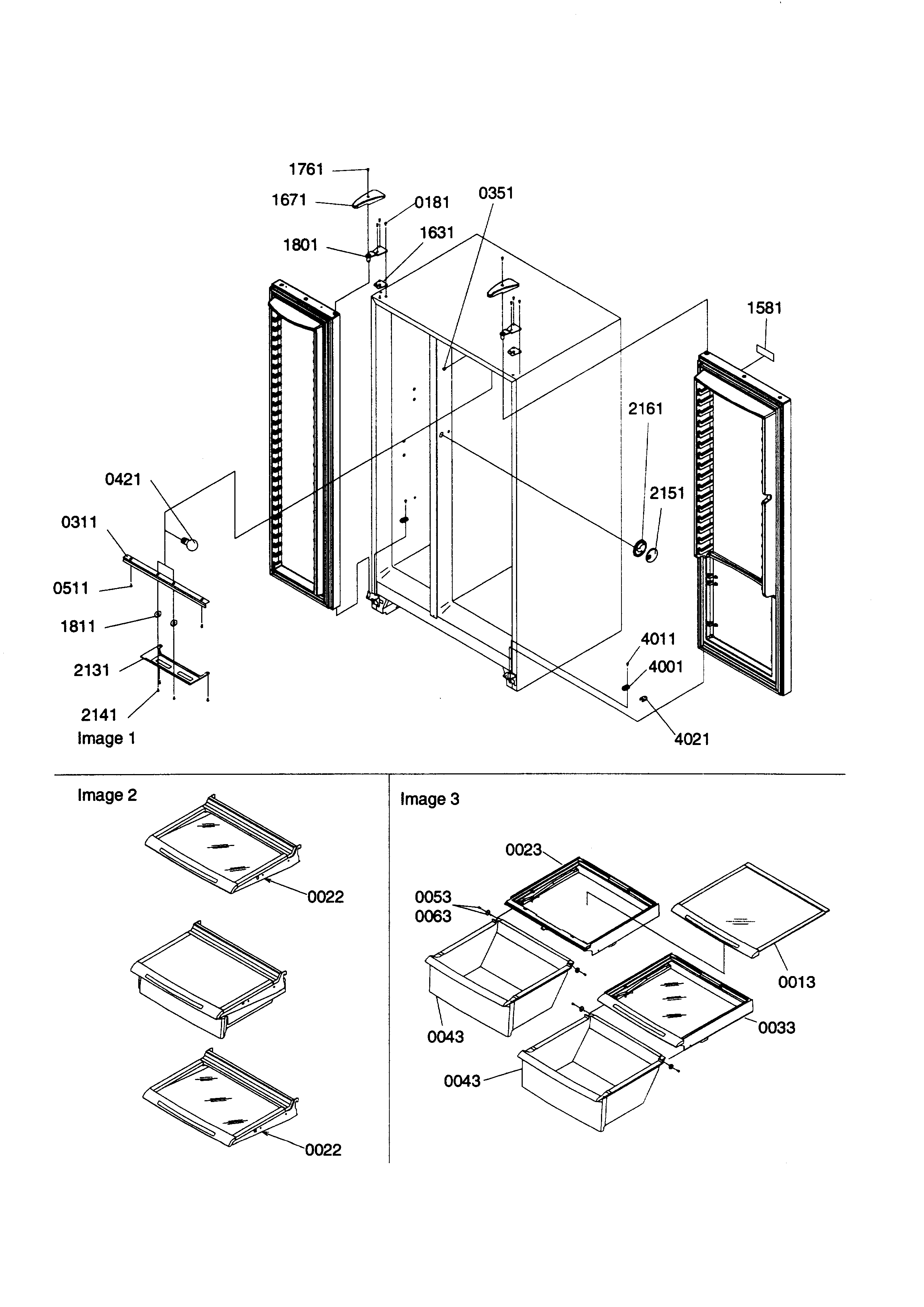 Kenmore 59658635890 lights/hinges/shelving diagram