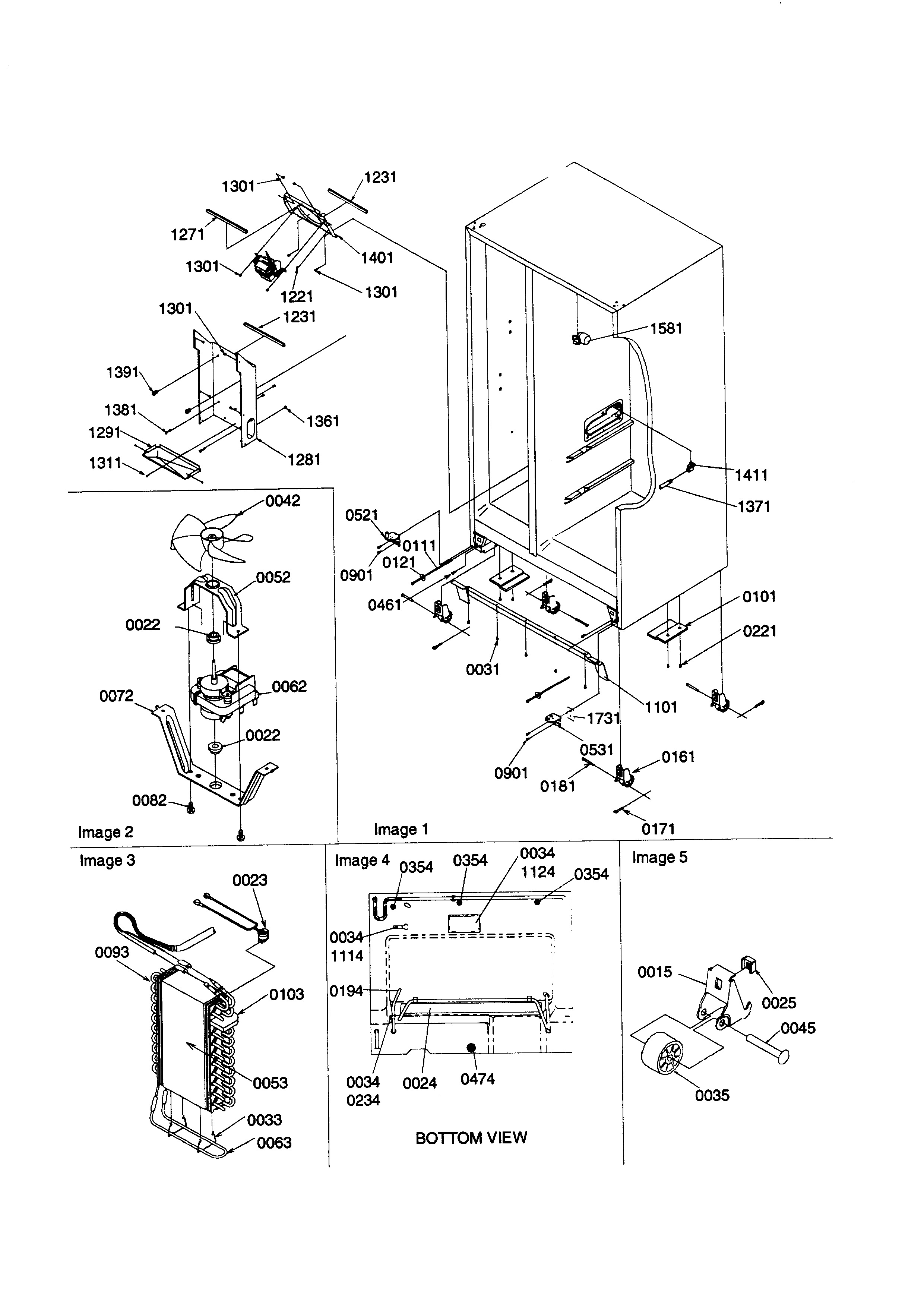 Kenmore 59658635890 drain systems/rollers/evaporator diagram