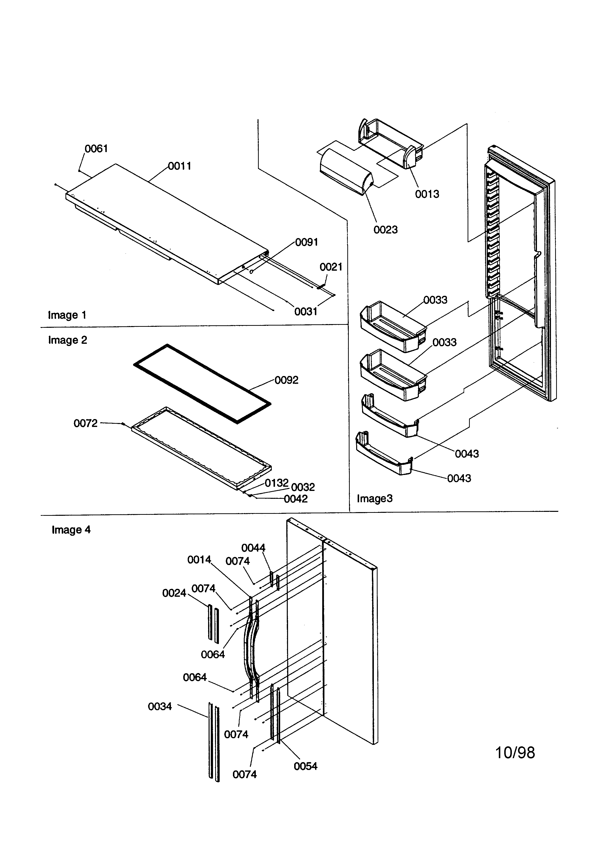 Kenmore 59658642890 door trim and handles diagram