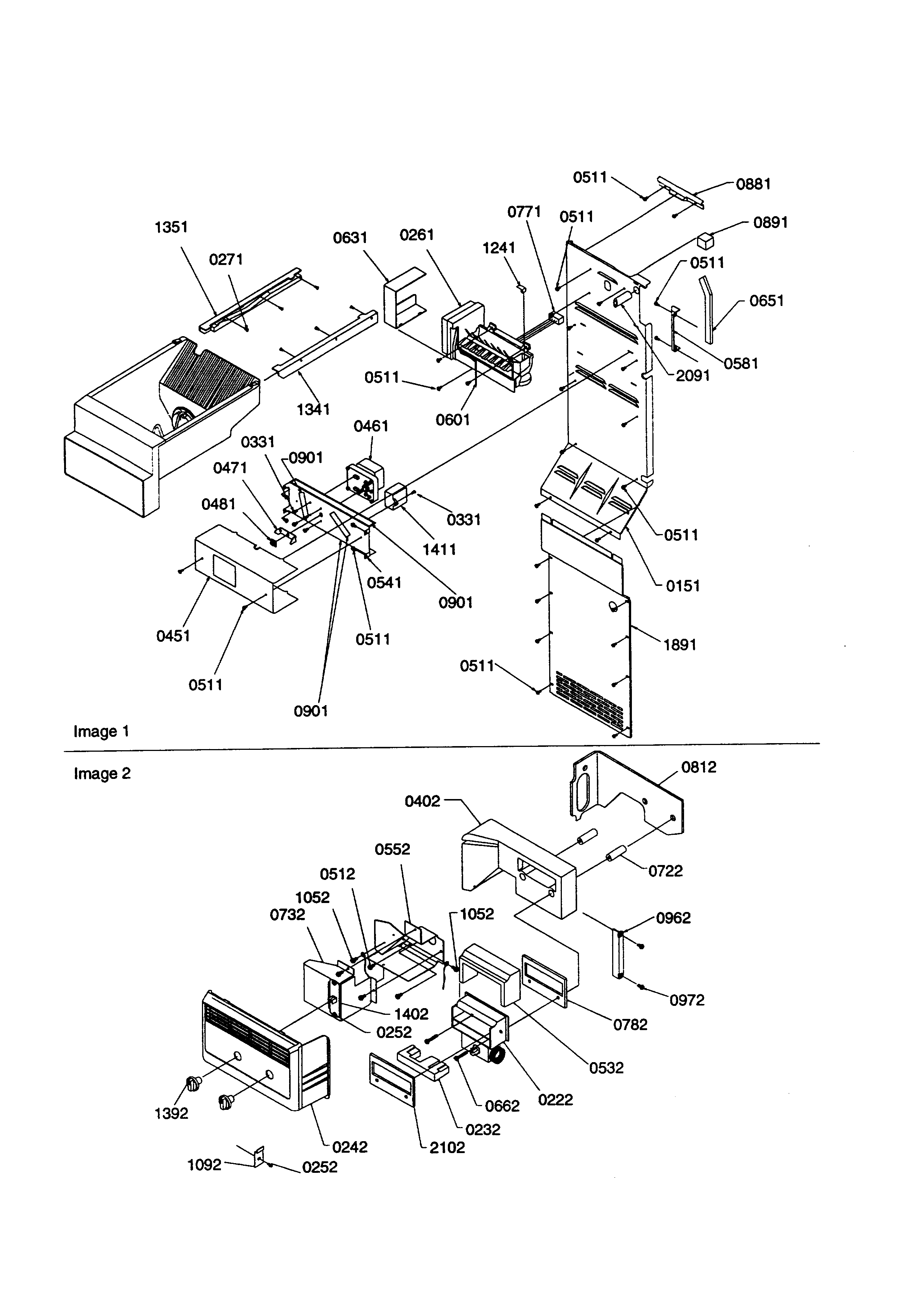 Kenmore 59658642890 ice maker/control assembly diagram