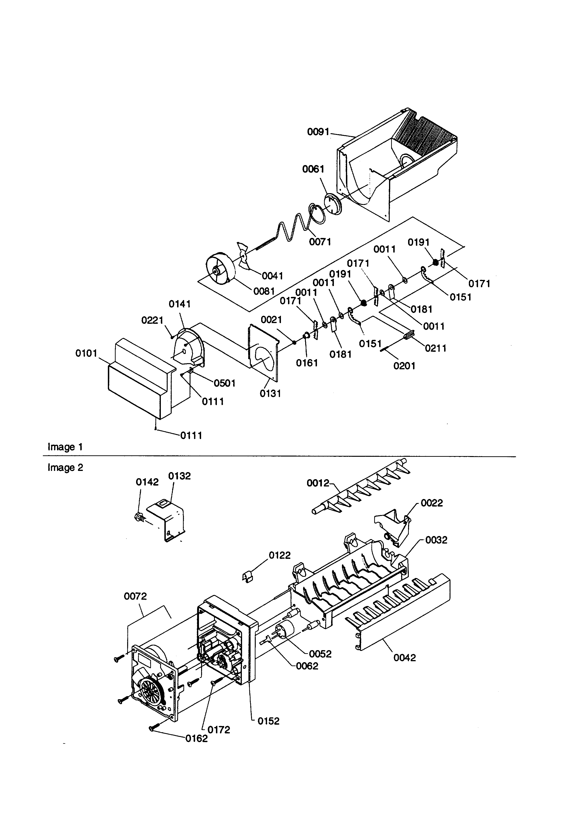 Kenmore 59658642890 auger/ice maker diagram