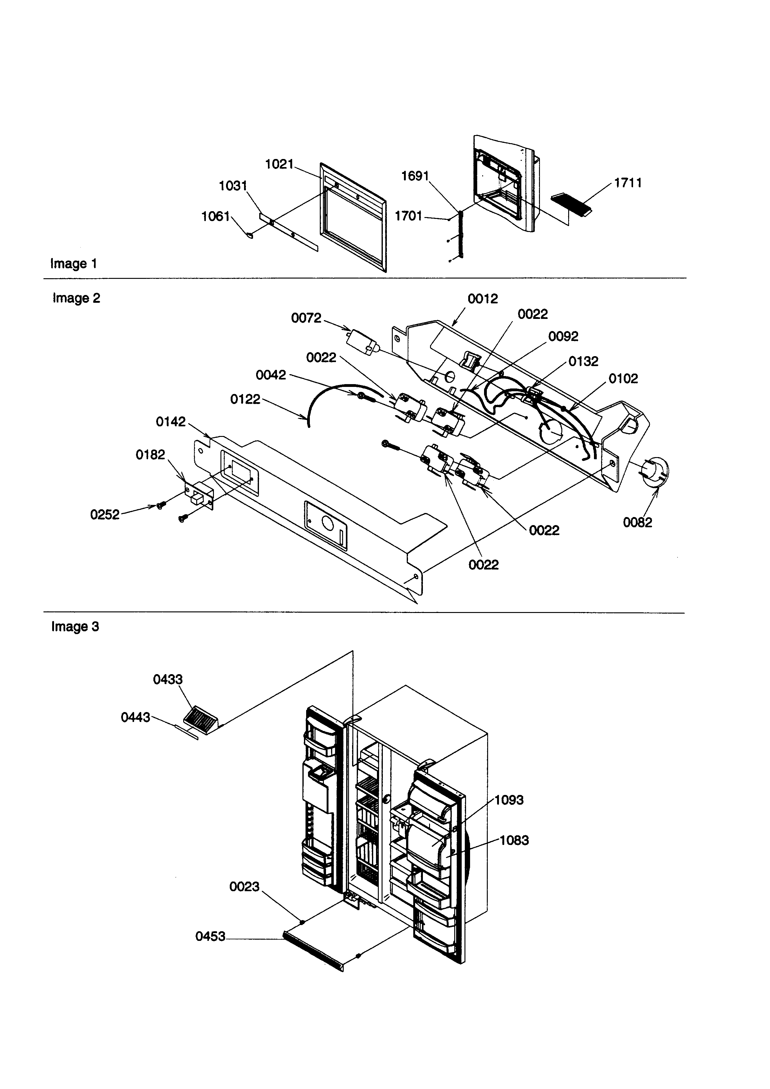 Kenmore 59658647890 dispenser cover/bracket/toe grille diagram