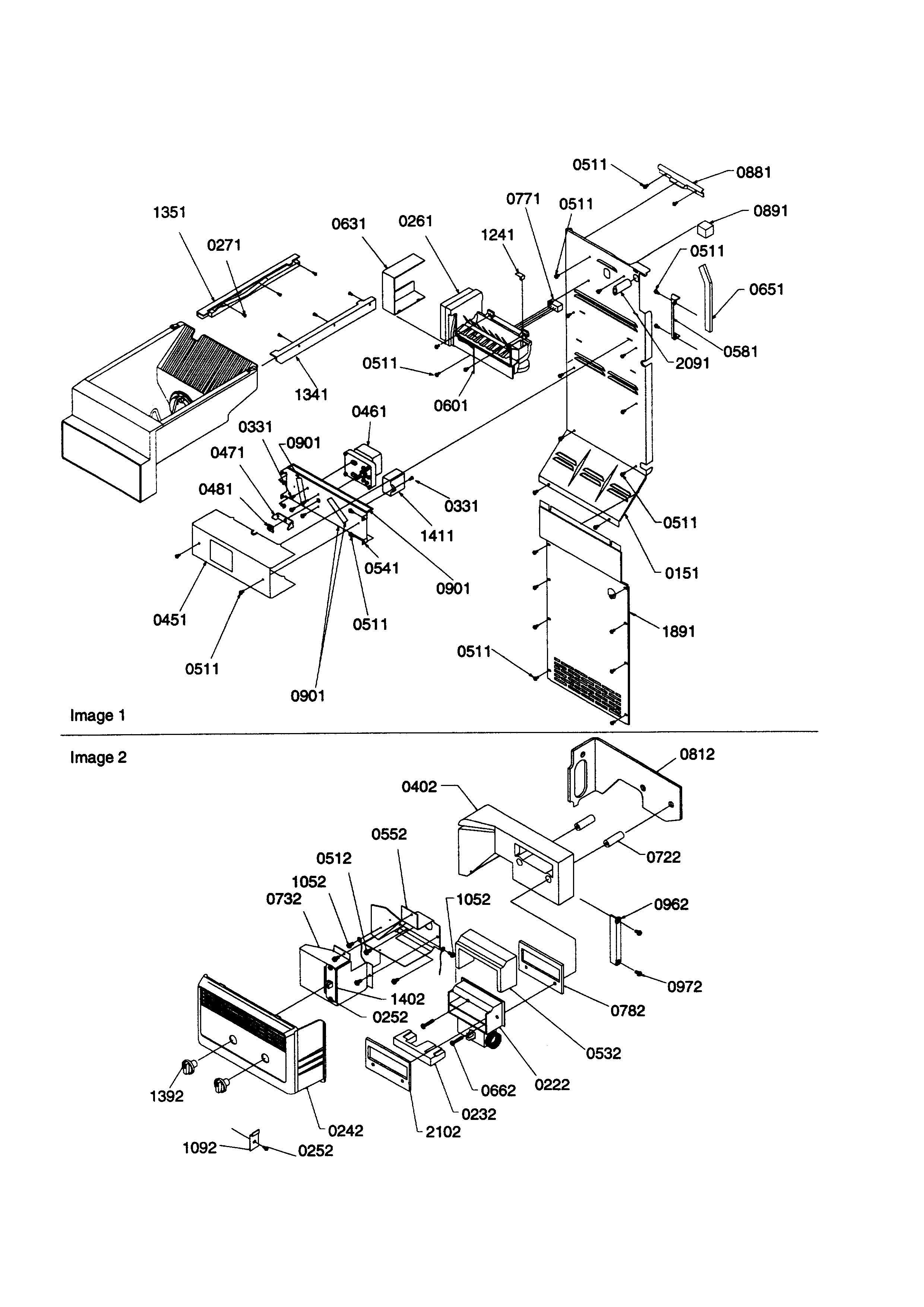 Kenmore 59658647890 ice maker/control assembly diagram