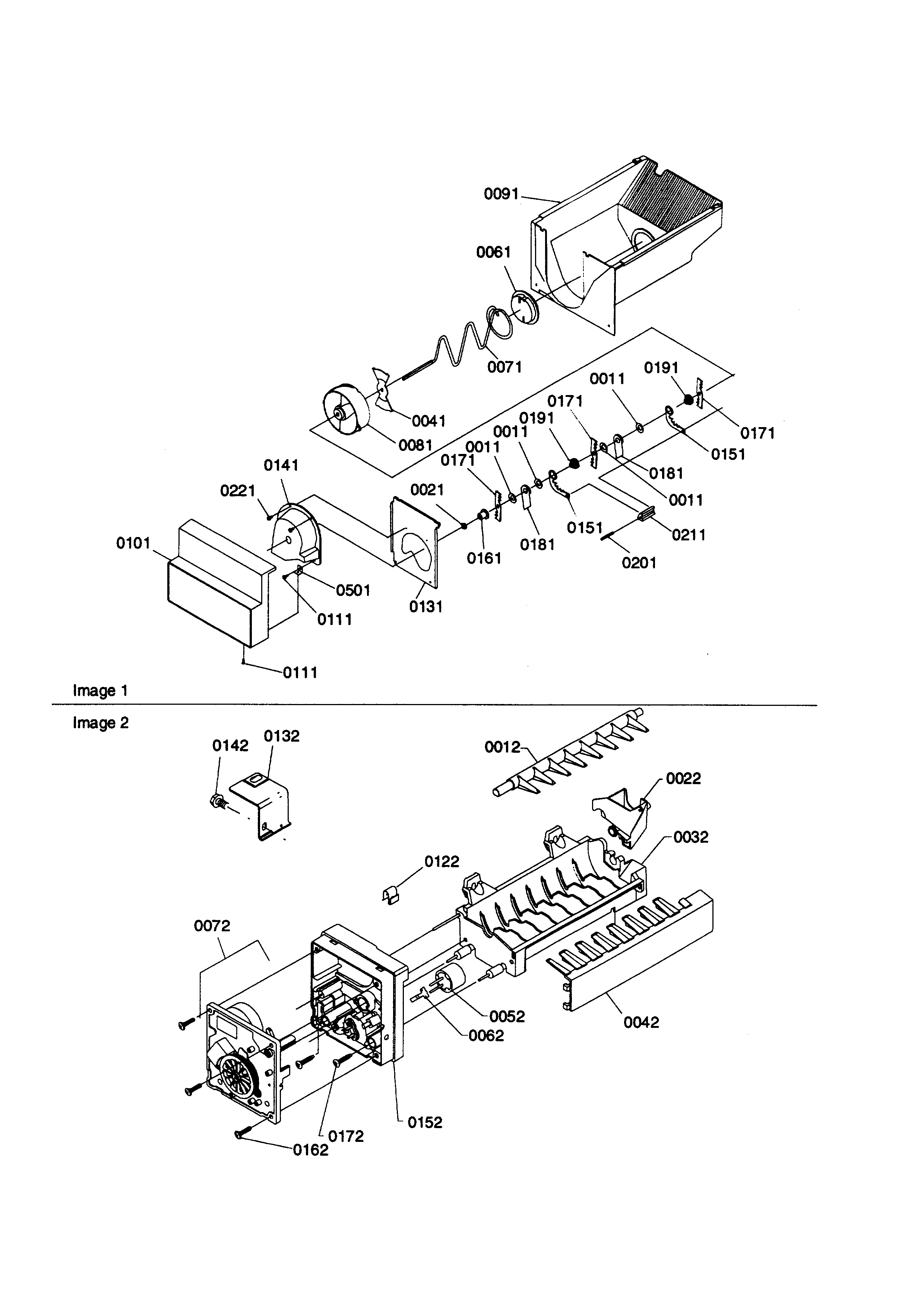 Kenmore 59658647890 auger/ice maker diagram