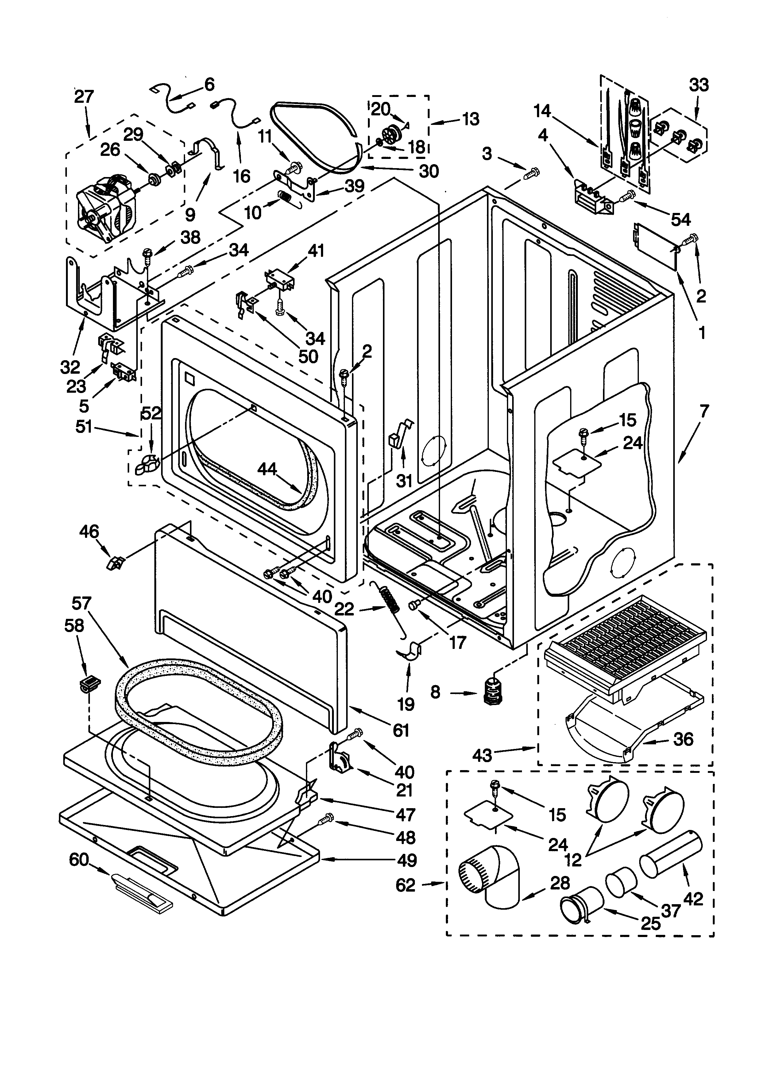 Kenmore 11068974892 cabinet diagram